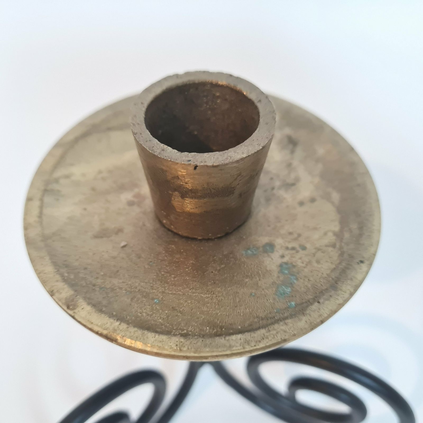Vintage Mid Century Modern Candle Holder Wrought Iron With Brass 60s Gallo Design Villeroy & Boch photo Home Decor