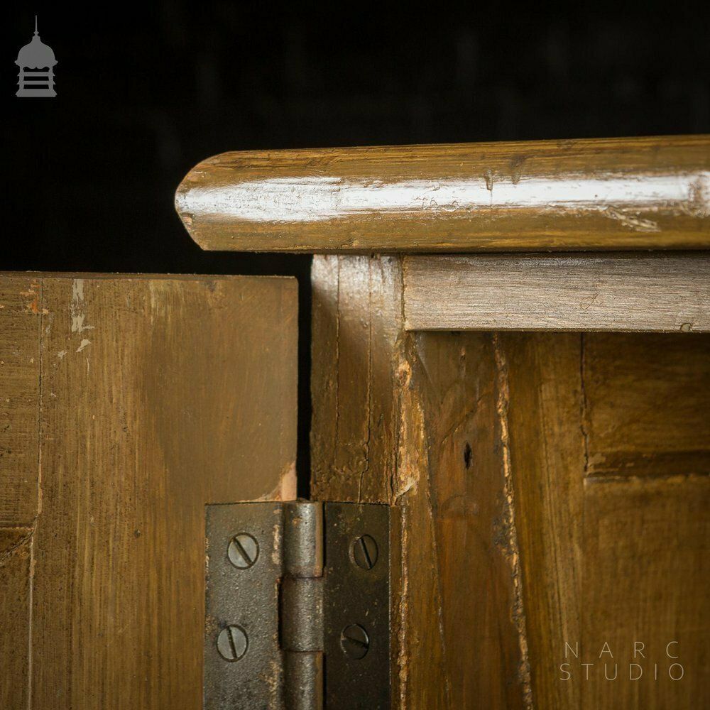 Pair Of Narc Studio Scumble Glazed ‘Ebenezer Bedside Cabinets’ Built From Pew Components Dated 1868 photo vintage