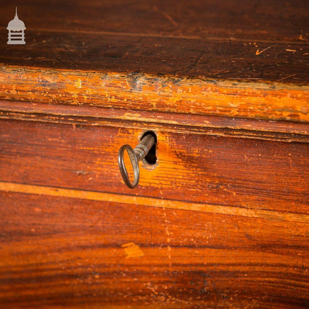 Stunning Georgian Painted Blanket Box Chest Trunk With Hidden Internal Compartment photo vintage