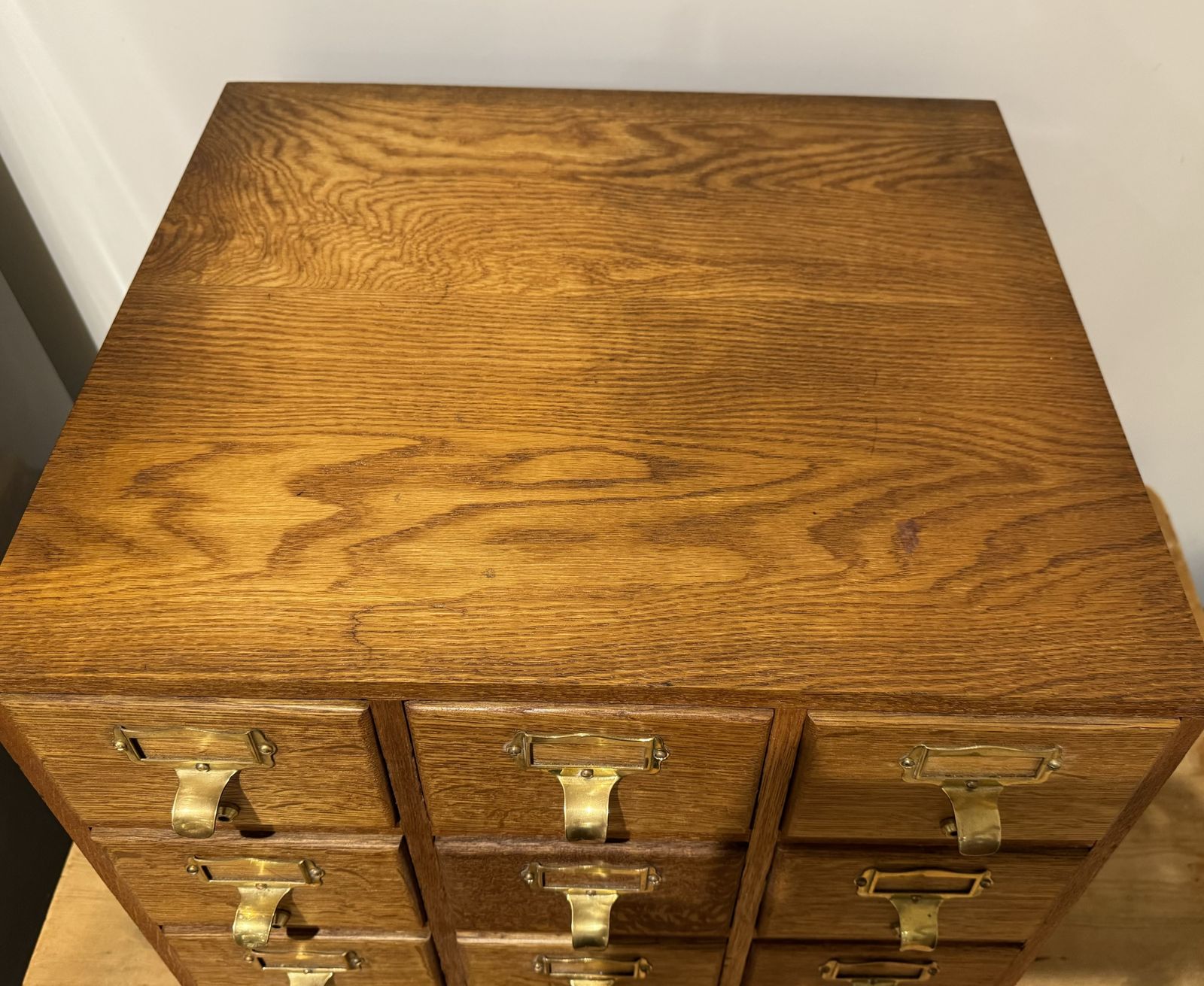 Art Deco Golden Oak Sloping Card Index Filing Cabinet By Libraco photo furniture