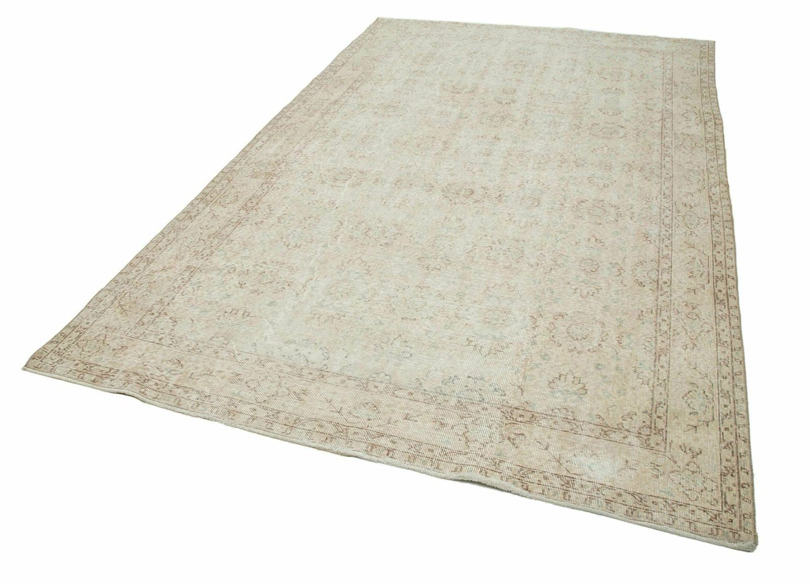 6x11 Beige Turkish Vintage Area Rug   24993 photo for sale