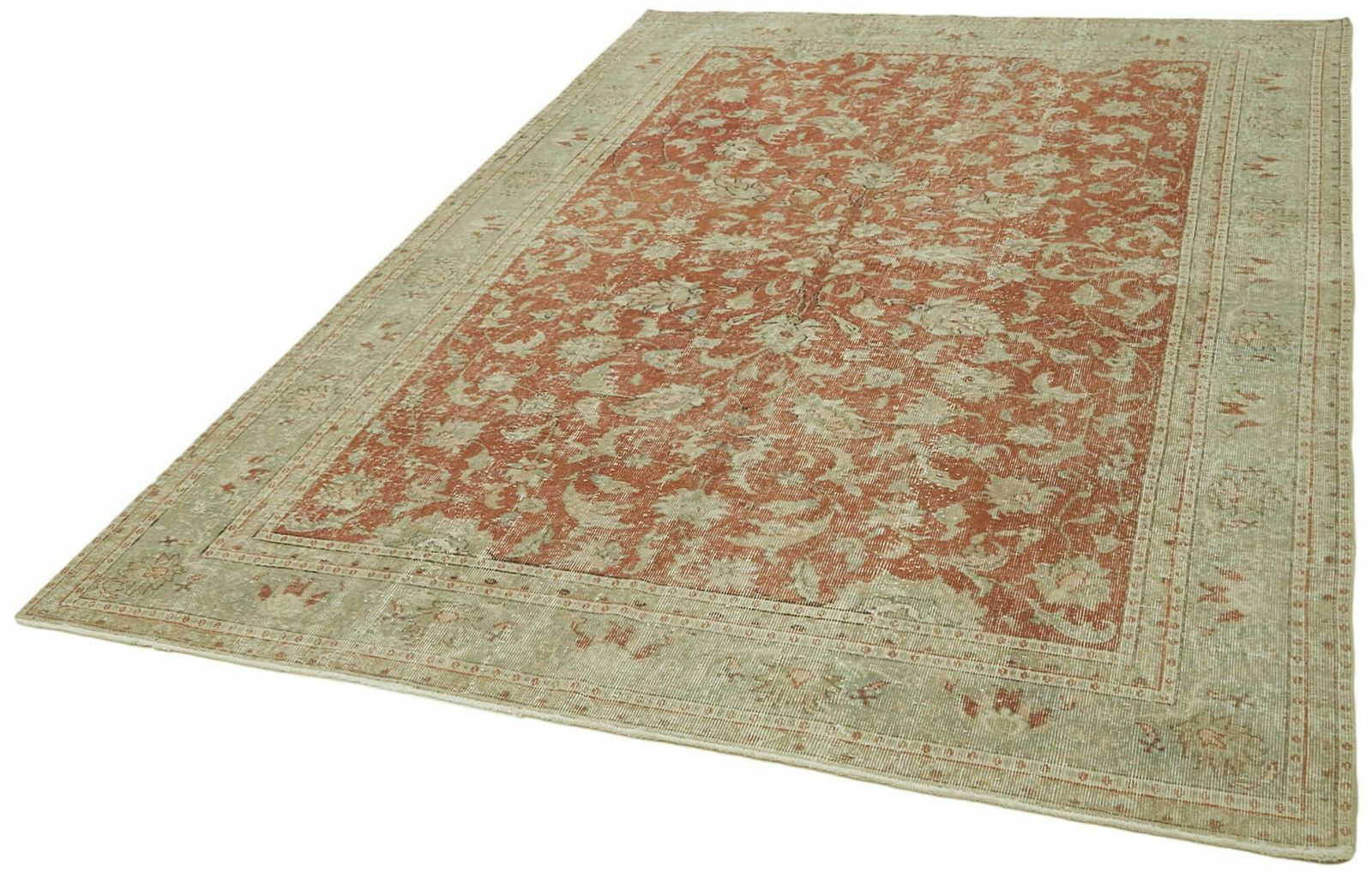Handmade Anatolian Beige Turkish Vintage Area Rug 191 Cm X 287 Cm photo for sale