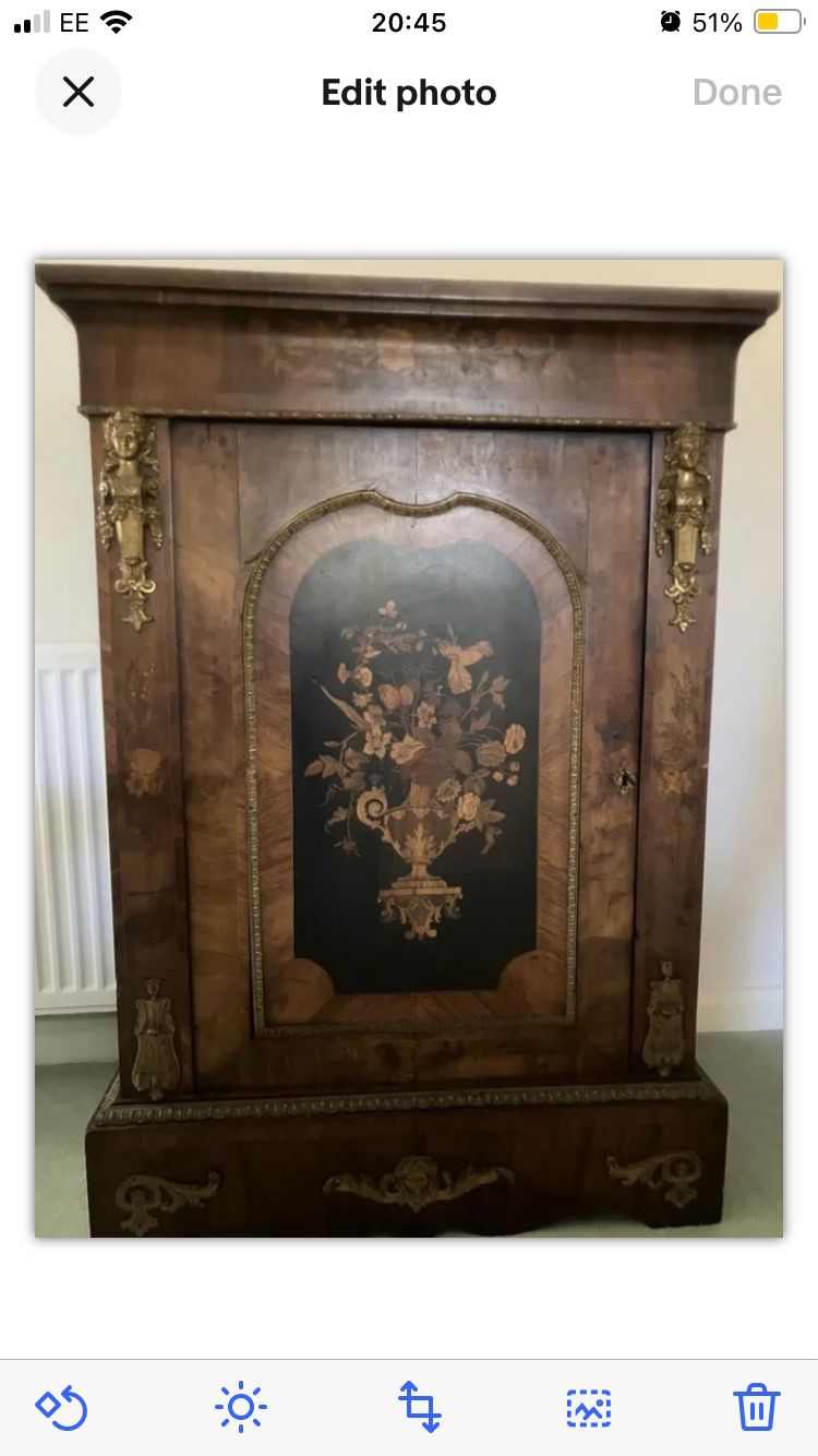 Antique Inlaid Wood Cabinet