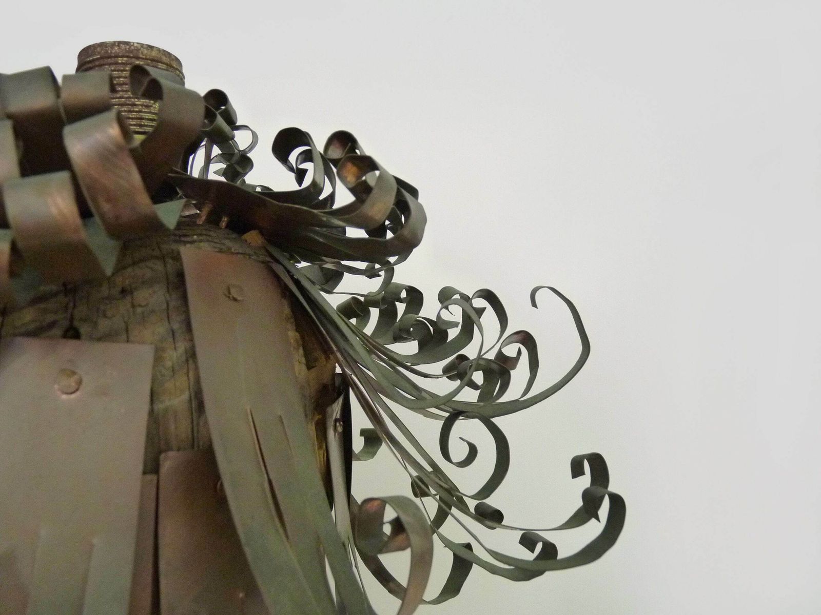 Unique Piece. Wooden Lamp And Metal Hair With Devil's Head "Self Portrait" photo buy