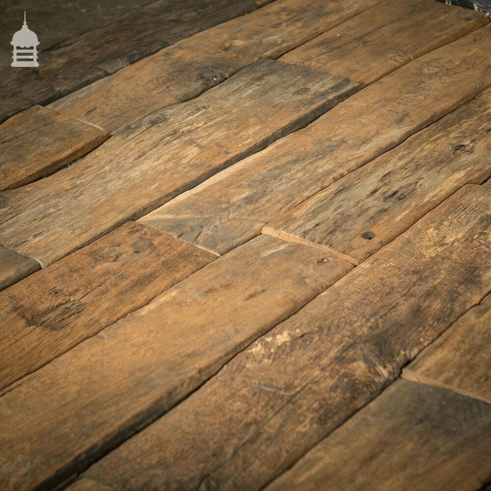 photo for sale Batch Of Short Length Norfolk Broads Black Bog Oak Floor Board Wall Cladding 8.5 Square Metres