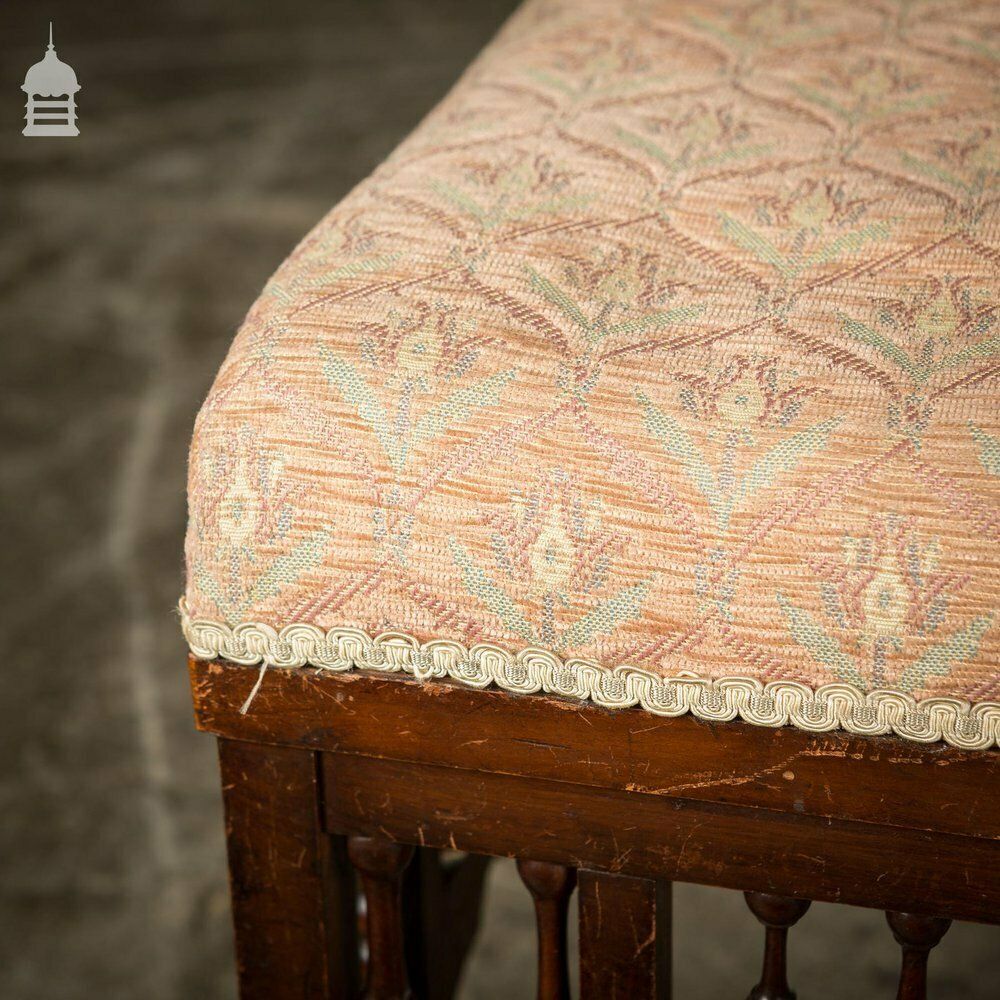 19th C Aesthetics Movement Mahogany Footstool With Turned Detail photo for sale
