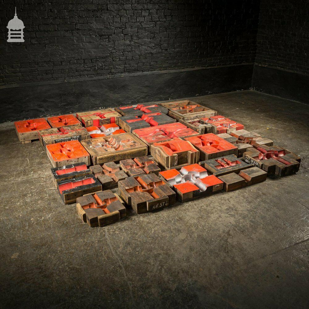 Collection Of 28 Red And Black Industrial Foundry Factory Moulds photo buy