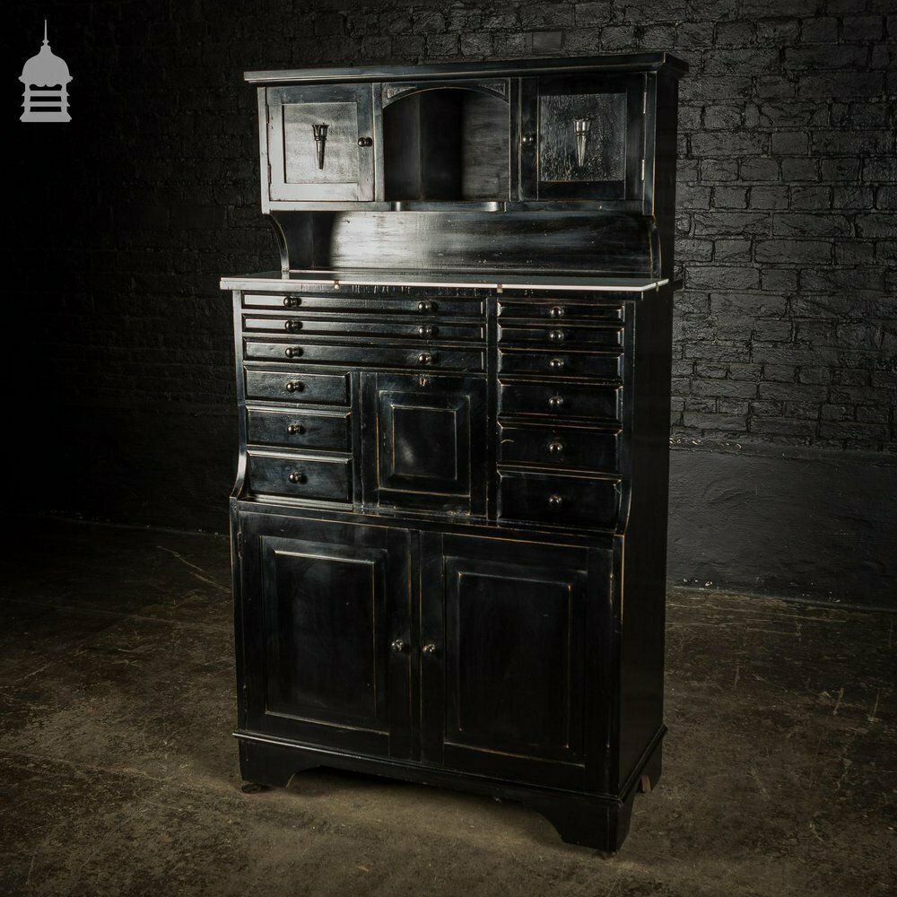 Edwardian Ebonized Dentist Cabinet photo vintage