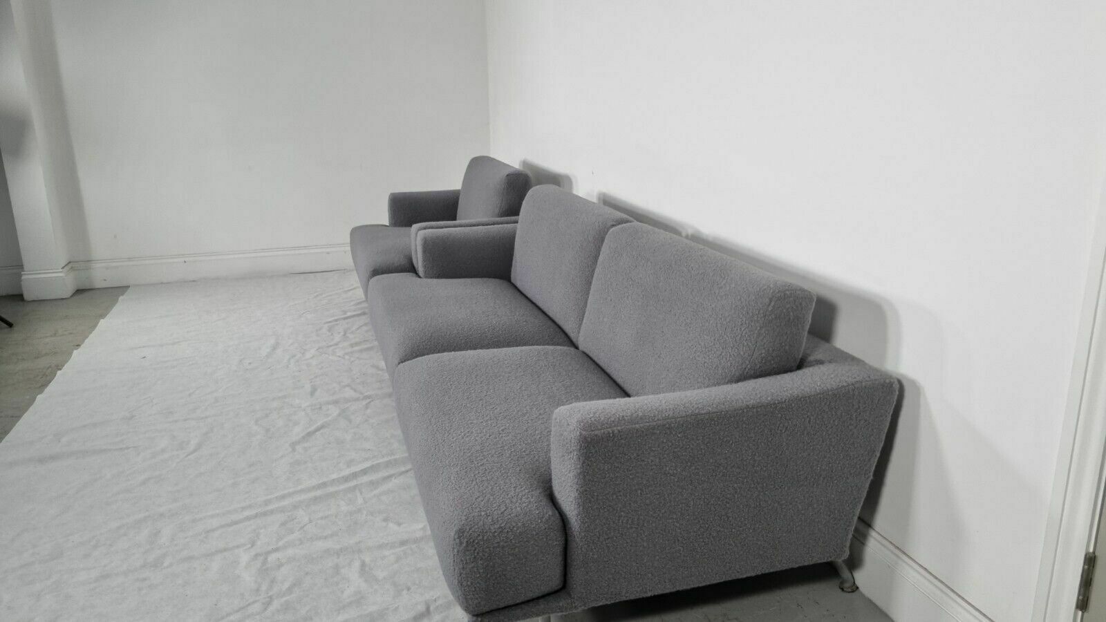 Immaculate Cassina 253 Met 3 Seater And Love Seat In Grey Boucle Fabric photo buy