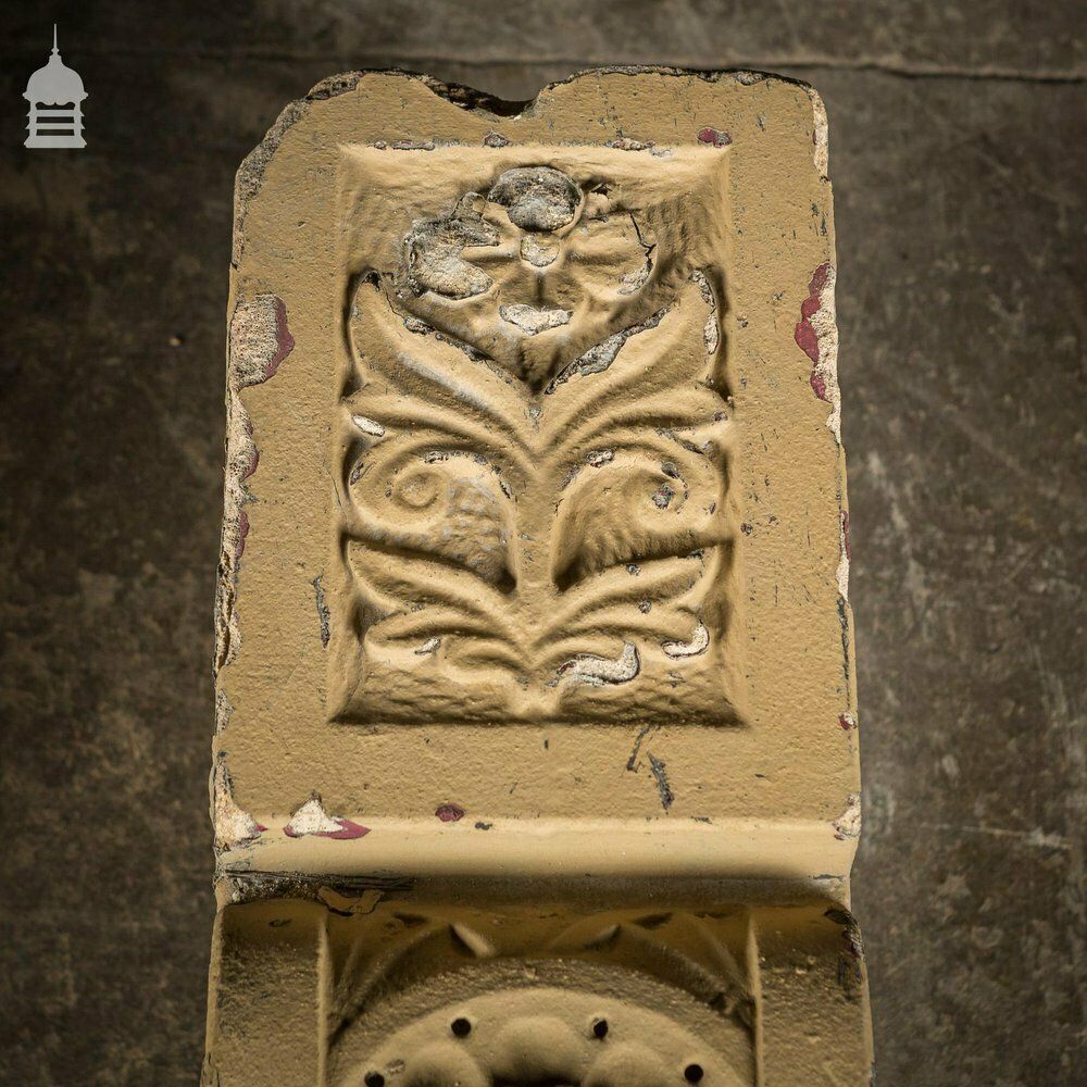 Pair Of 19th C Decorative Floral Design Large Buff Corbels Stone Supports photo buy