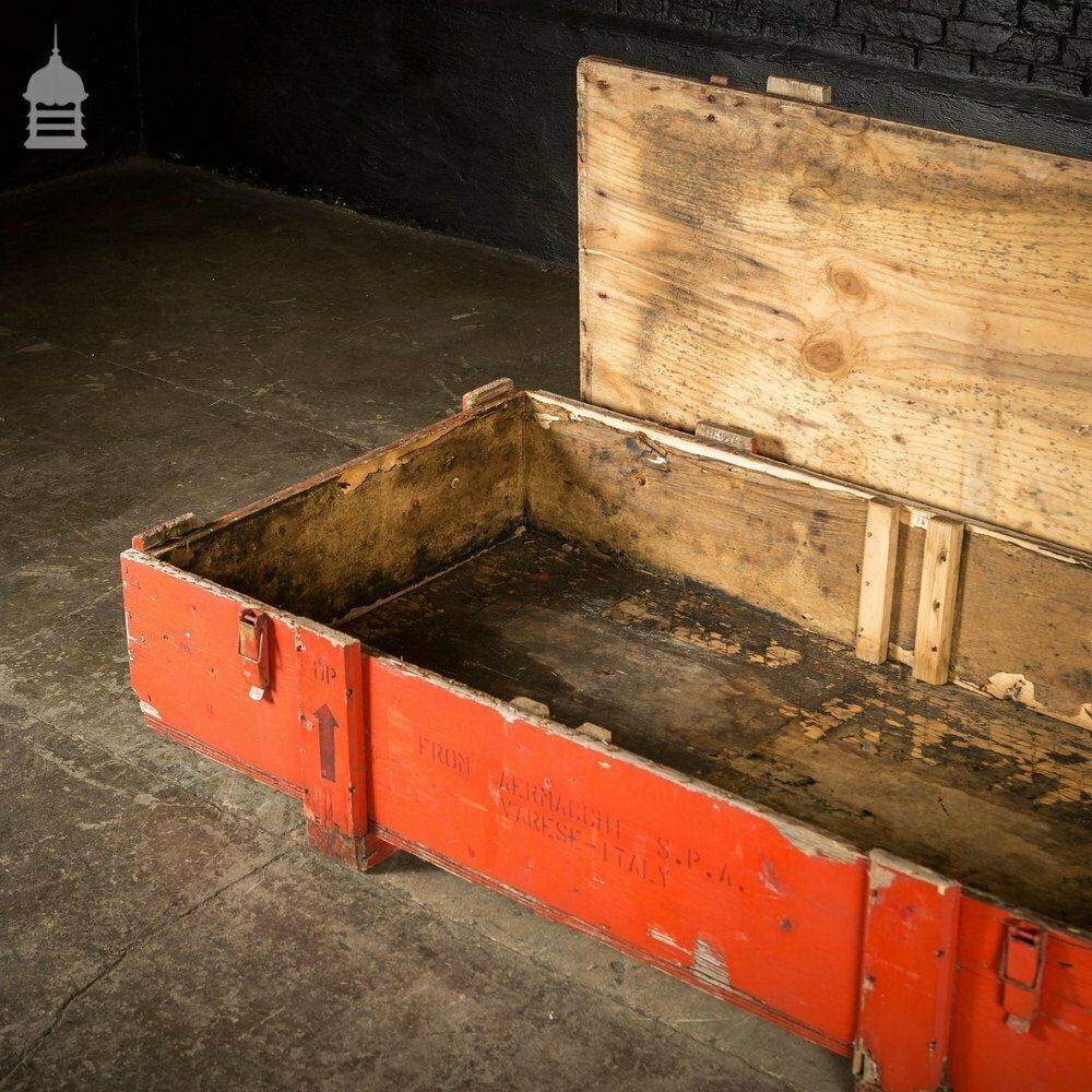 Large Red Industrial Wooden Aircraft Part Shipping Crate Reclaimed From A Norfolk Raf Base photo buy