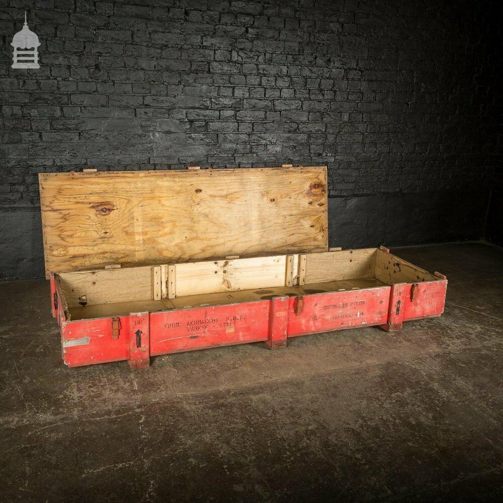 Large Red Wooden Aircraft Part Shipping Crate Reclaimed From A Norfolk Raf Base photo Home Decor