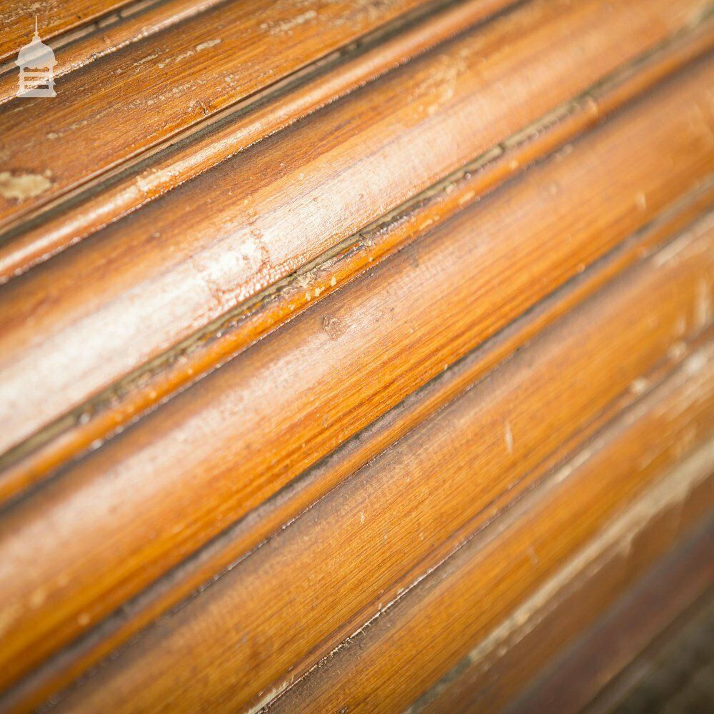 19th C Pitch Pine Roller Shutter With Grained Finish By Haskins Of London photo vintage