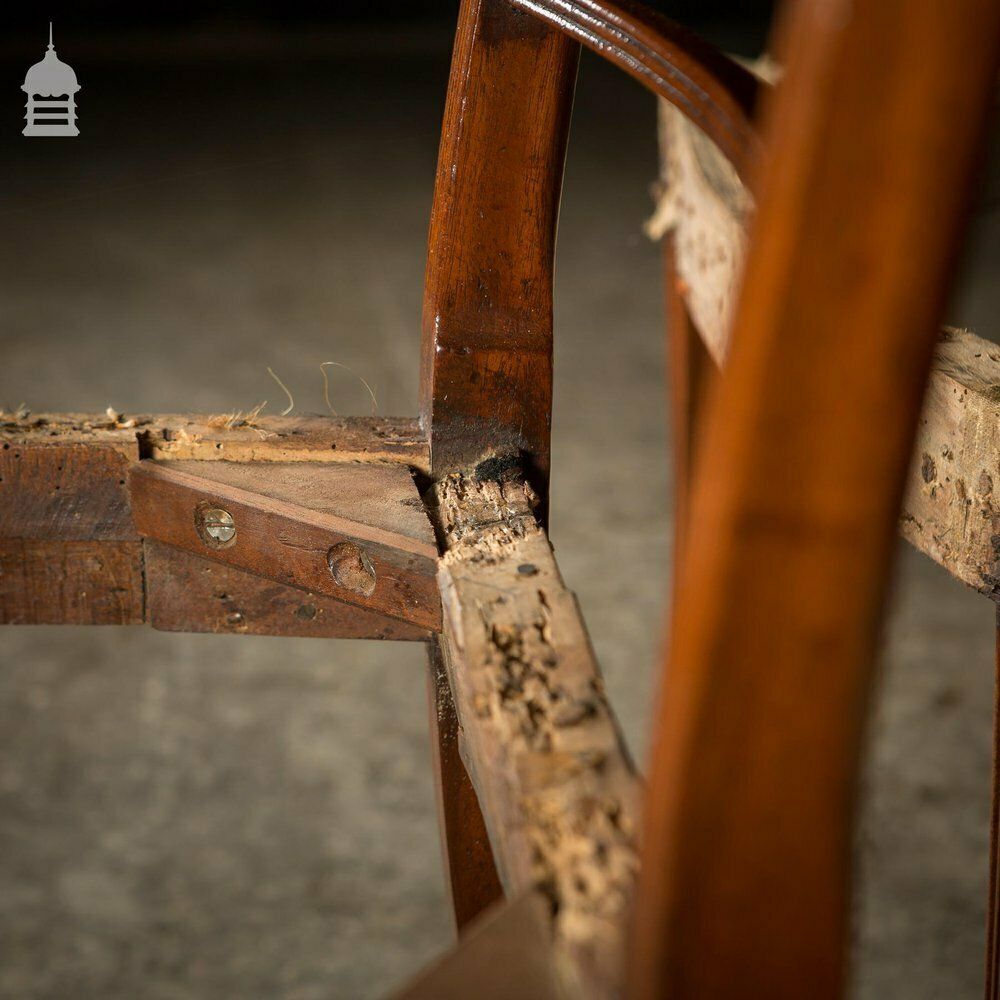 Set Of Six George III Reeded Mahogany Dining Chairs And One Carver Chair Ready For Upholstery photo for sale