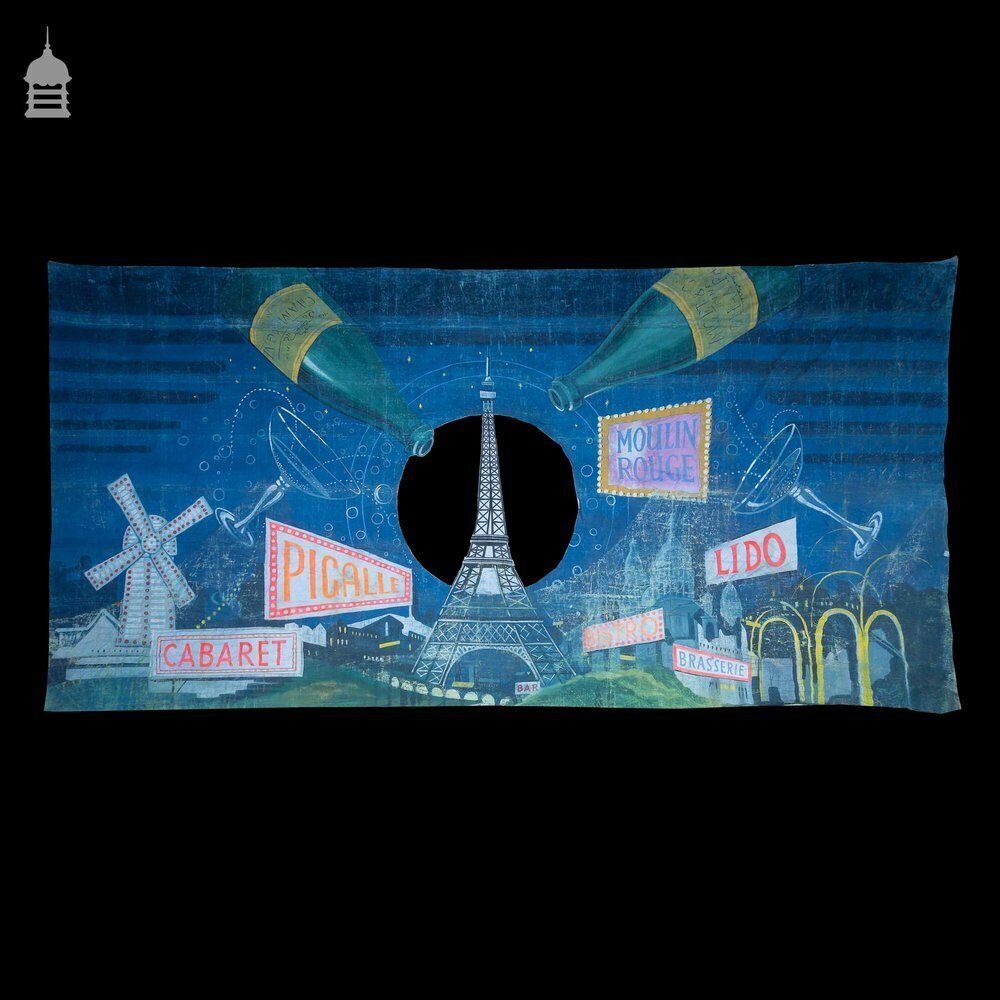 Theatre Uv Backdrop Cloth Circa 1960 Moulin Rouge photo for sale