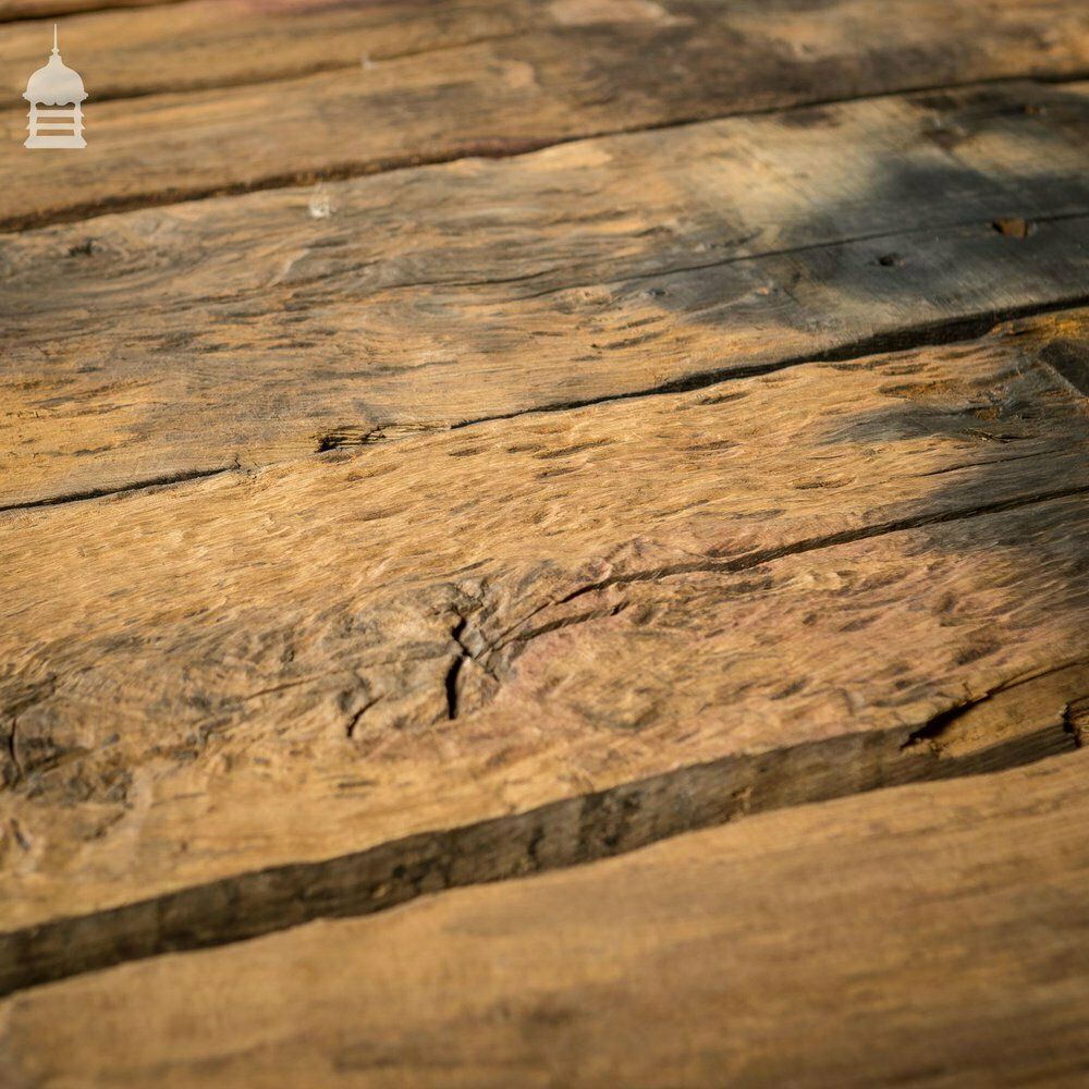 Home Fixtures Batch Of 17 Square Metres Of Brushed Oak Reclaimed From Canal Lock Gates photo
