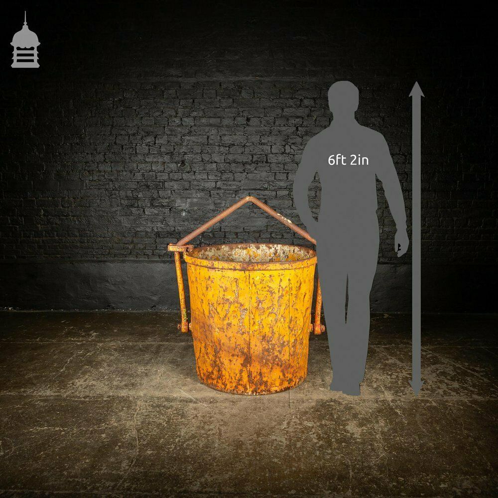 photo buy Large Industrial Yellow Painted Steel Barrel With Swing Handle