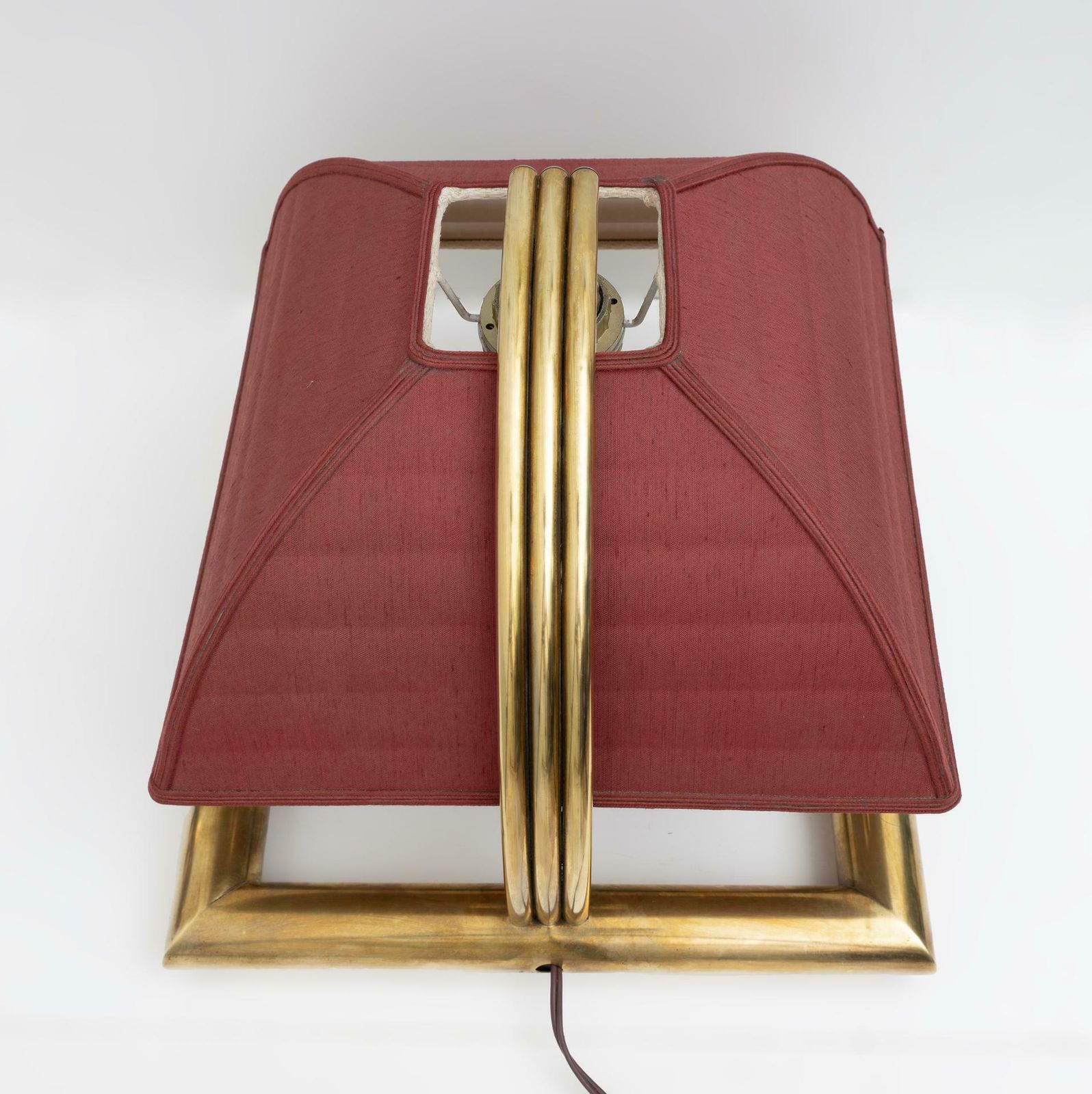 Tommaso Barbi Style Mid Century Modern Italian Brass Table Lamp, 1970s photo for sale