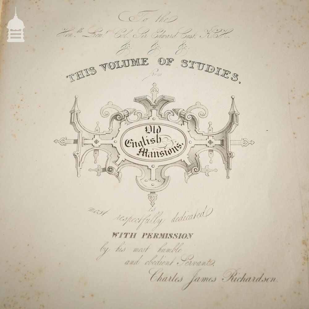Rare Original Charles James Richardson Volume Of Studies From Old English Mansions 1841 photo 840.0