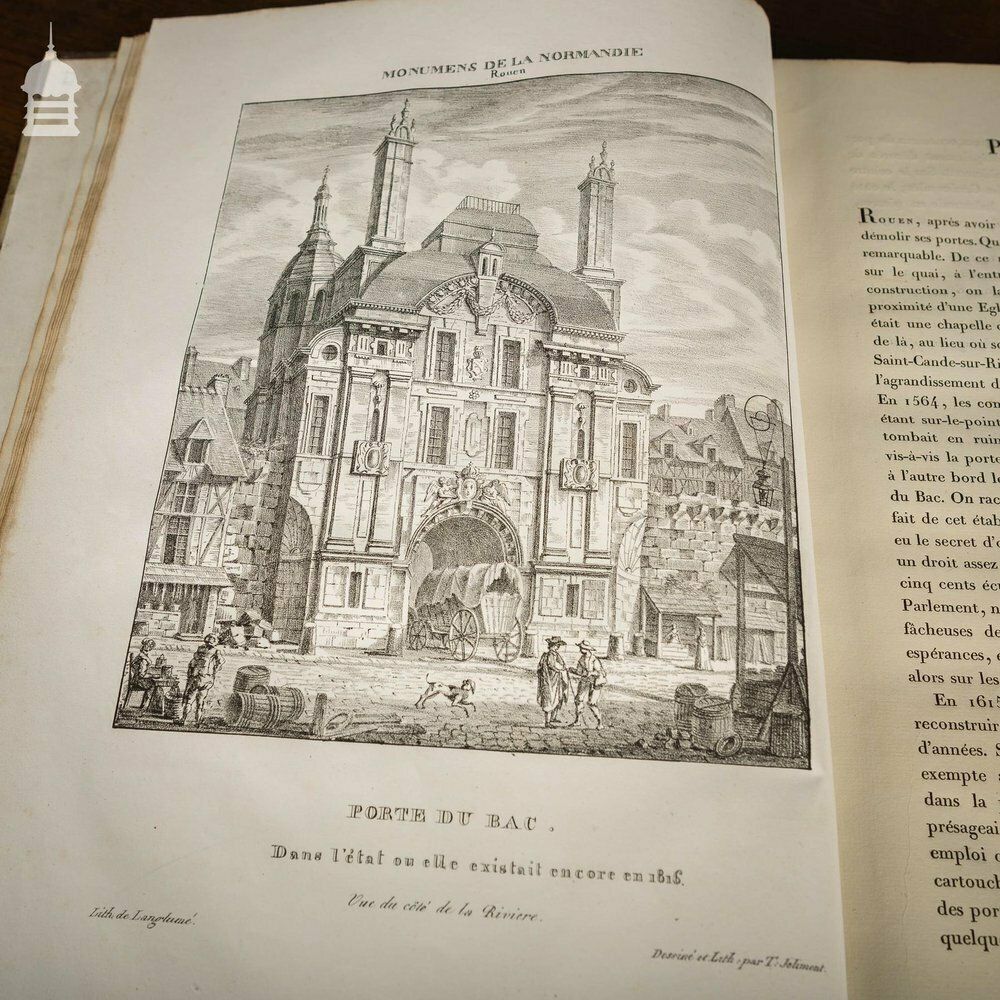 Rare Original Par F.T. De Jolimont Book Of 'Most Remarkable Monuments Of The City Of Rouen' 1823 photo for sale