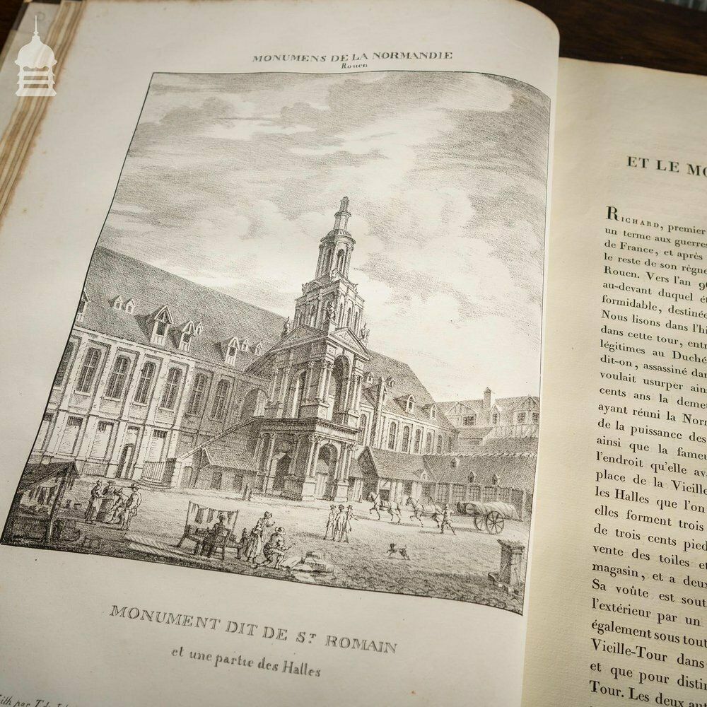 Rare Original Par F.T. De Jolimont Book Of 'Most Remarkable Monuments Of The City Of Rouen' 1823 photo buy
