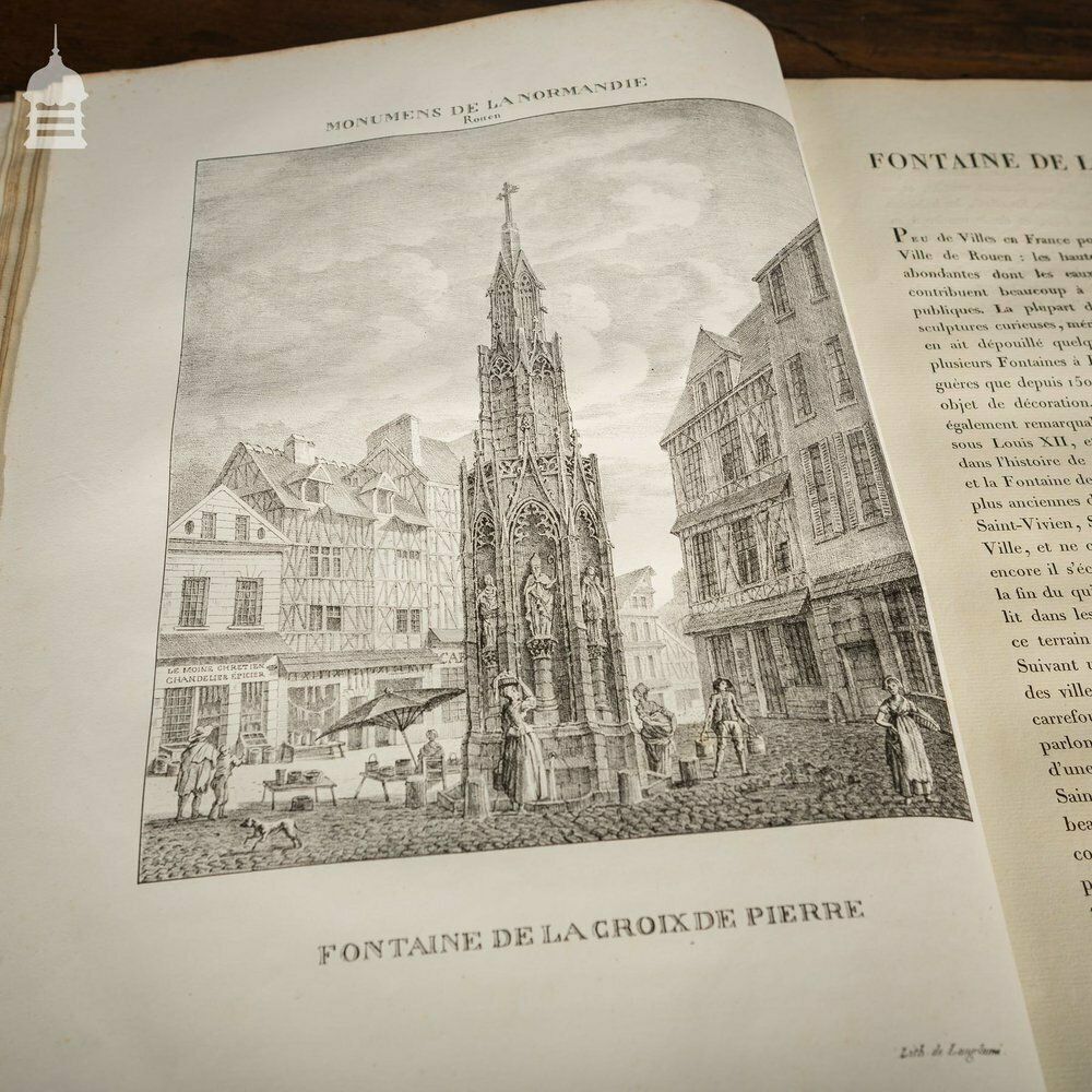 Rare Original Par F.T. De Jolimont Book Of 'Most Remarkable Monuments Of The City Of Rouen' 1823 photo vintage