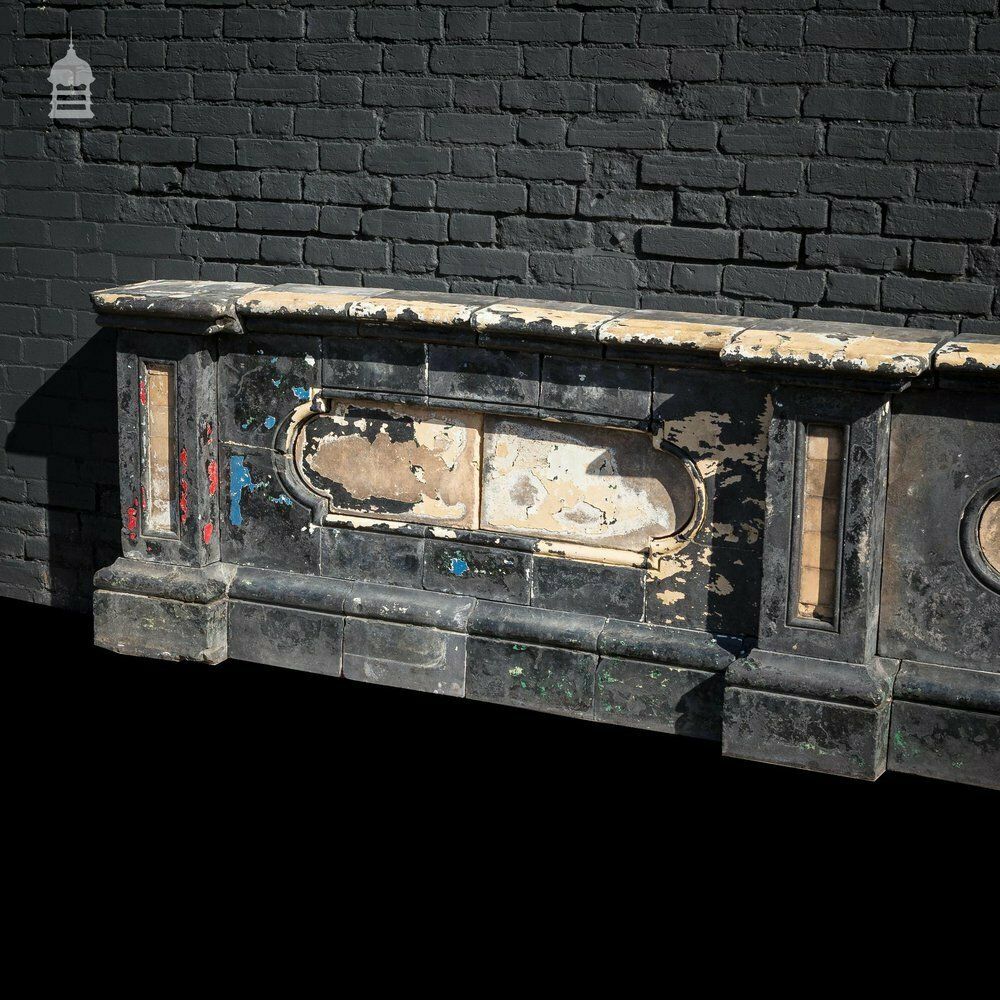 19th C Staffordshire Blue Wall With Inset Bathstone 5.25m photo vinterior