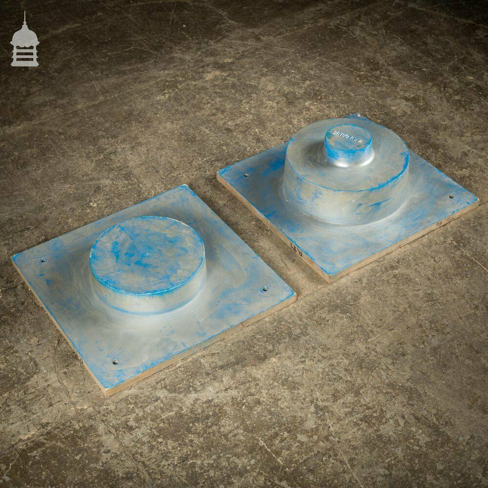 Home Decor Pair Of Blue And Silver Industrial Factory Foundry Moulds photo