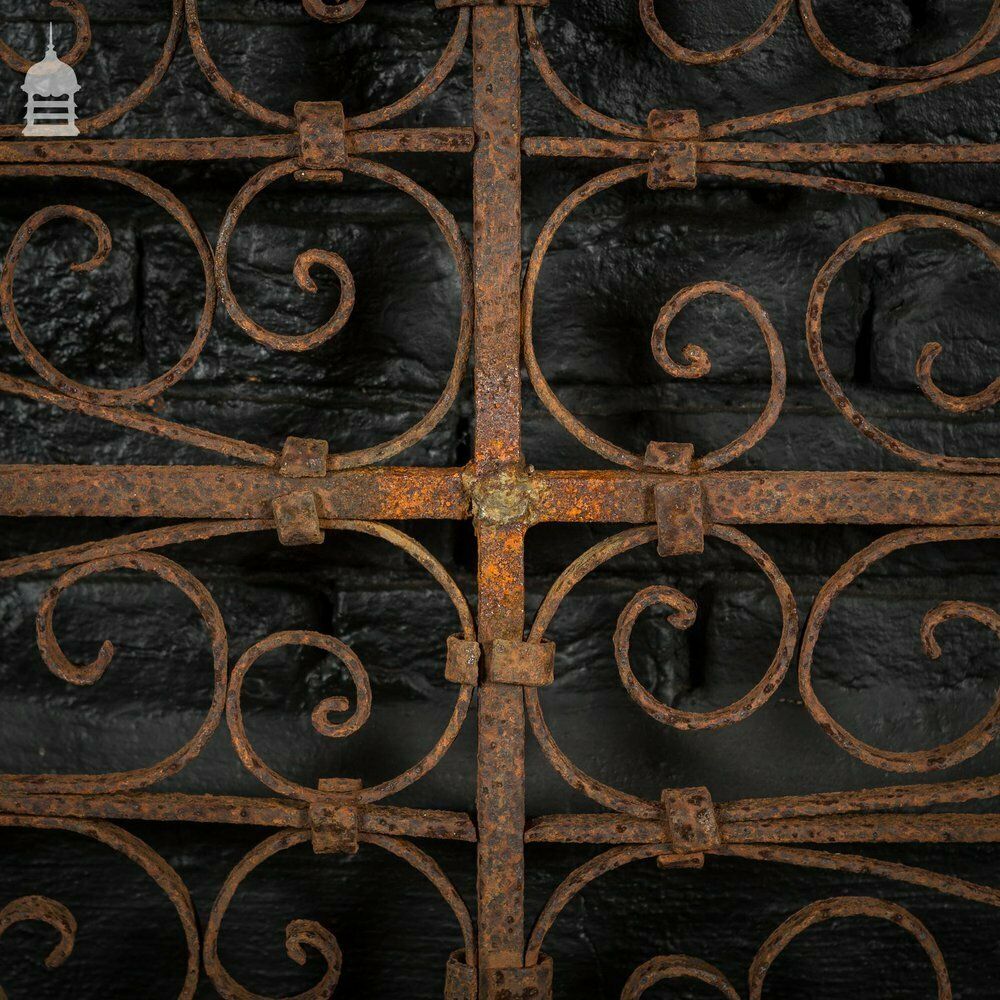 Large 19th C Wrought Iron Railing Panel With Scroll Design photo furniture