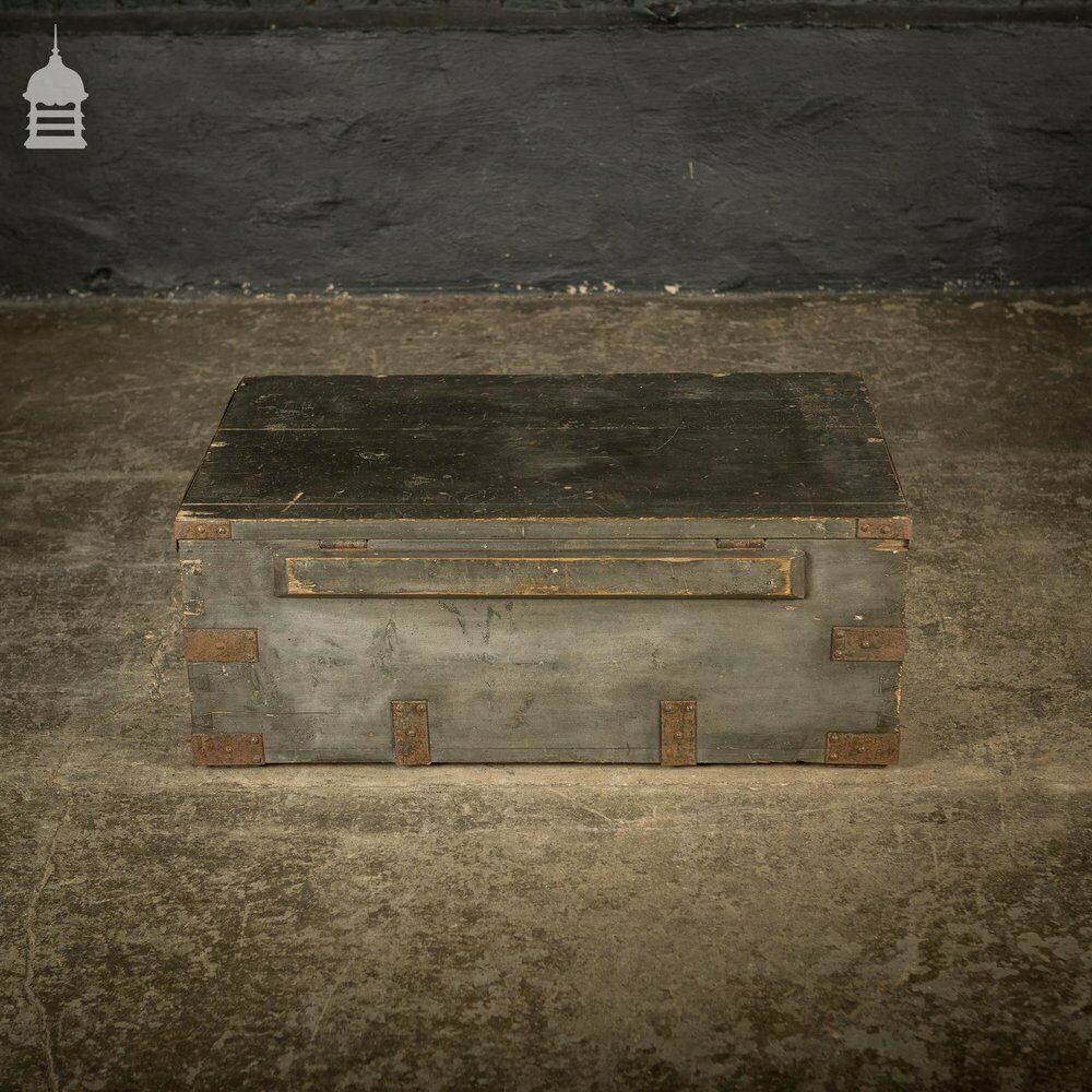 Furniture 19th C Royal Regiment Wooden Truck Chest With “A.D. Chubb R.C.A” Monogram photo