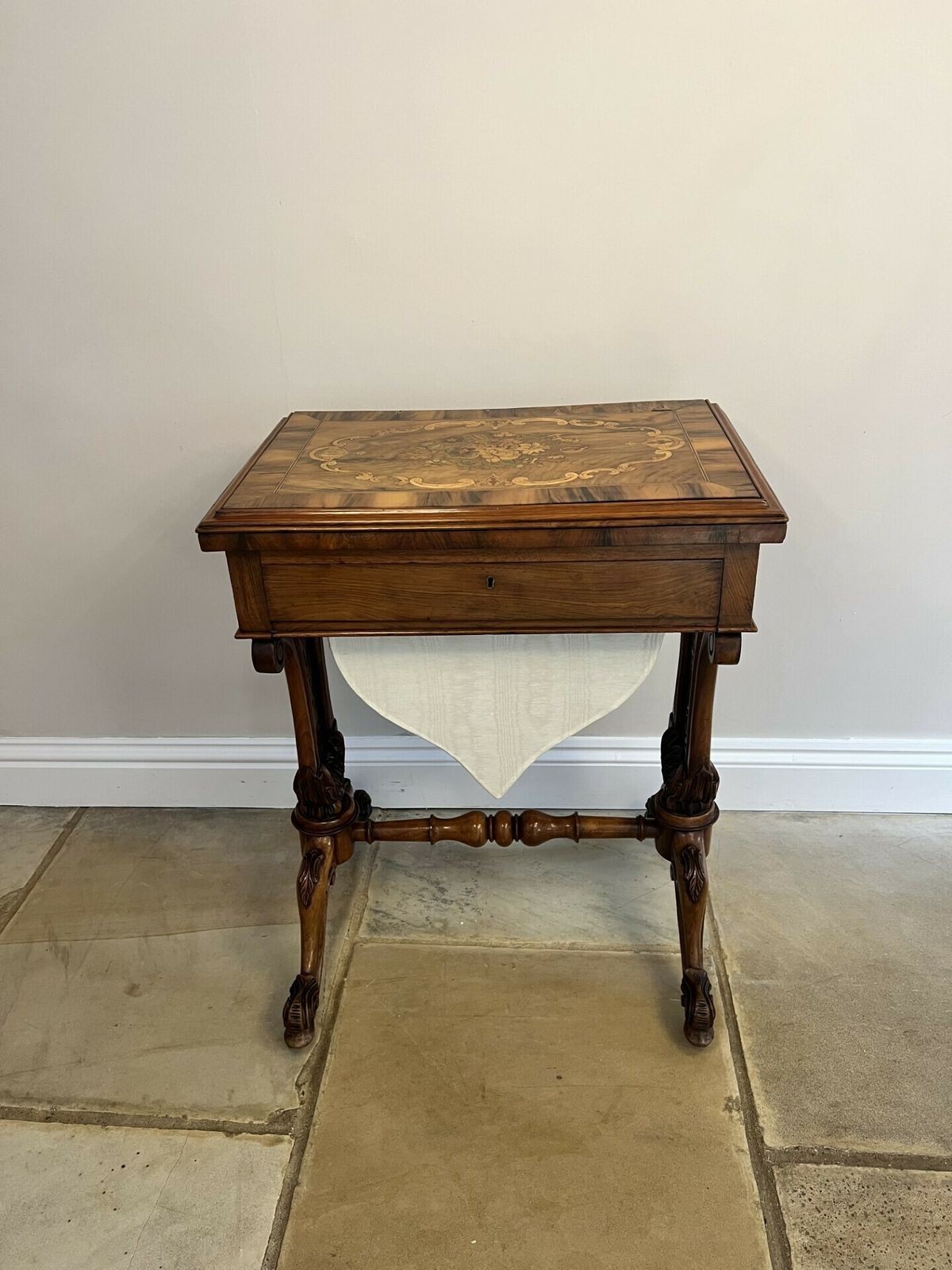 Outstanding Quality Antique Burr Walnut Inlaid Floral Marquetry Games Table photo 2450.0