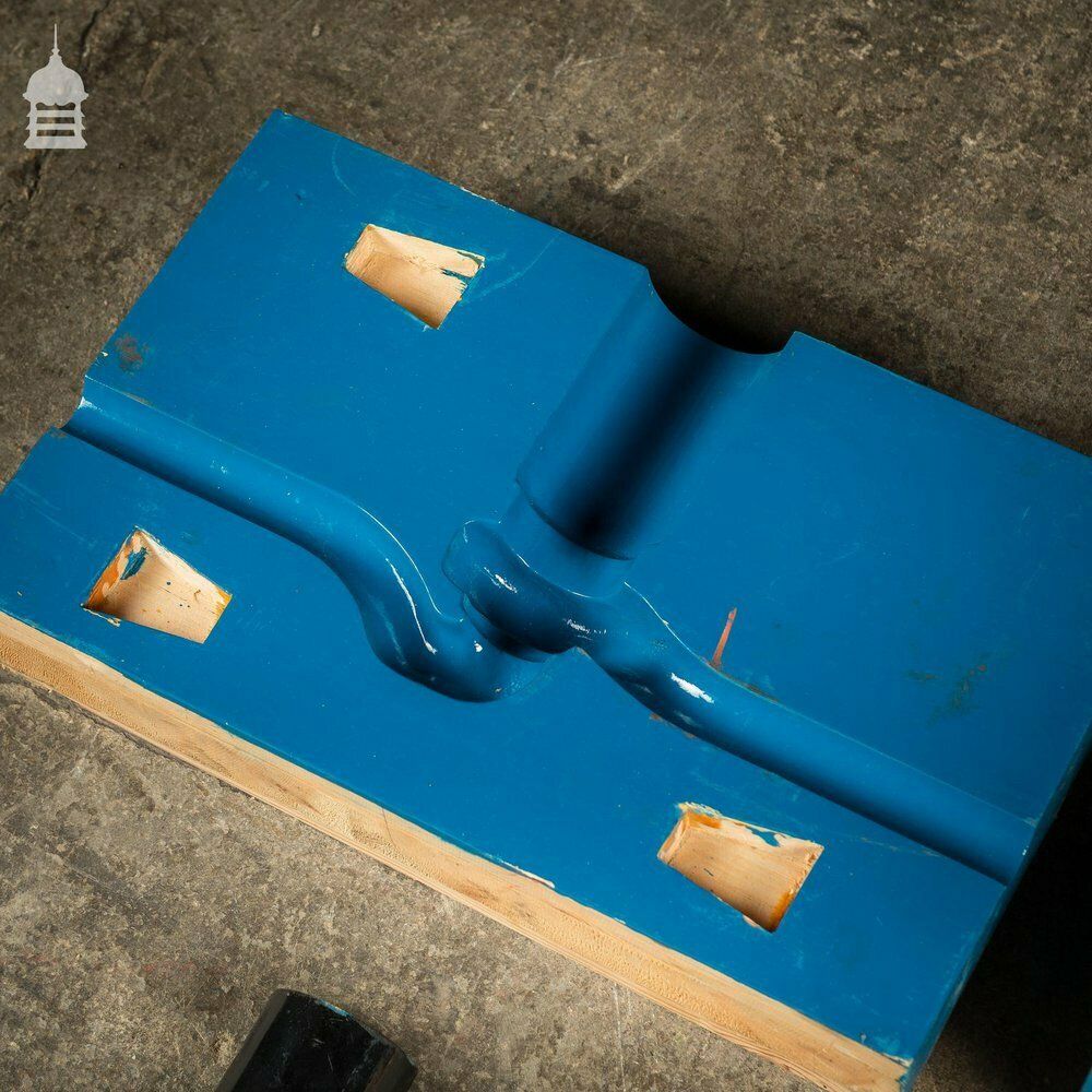 Batch Of 4 Blue Industrial Factory Foundry Moulds photo vinterior