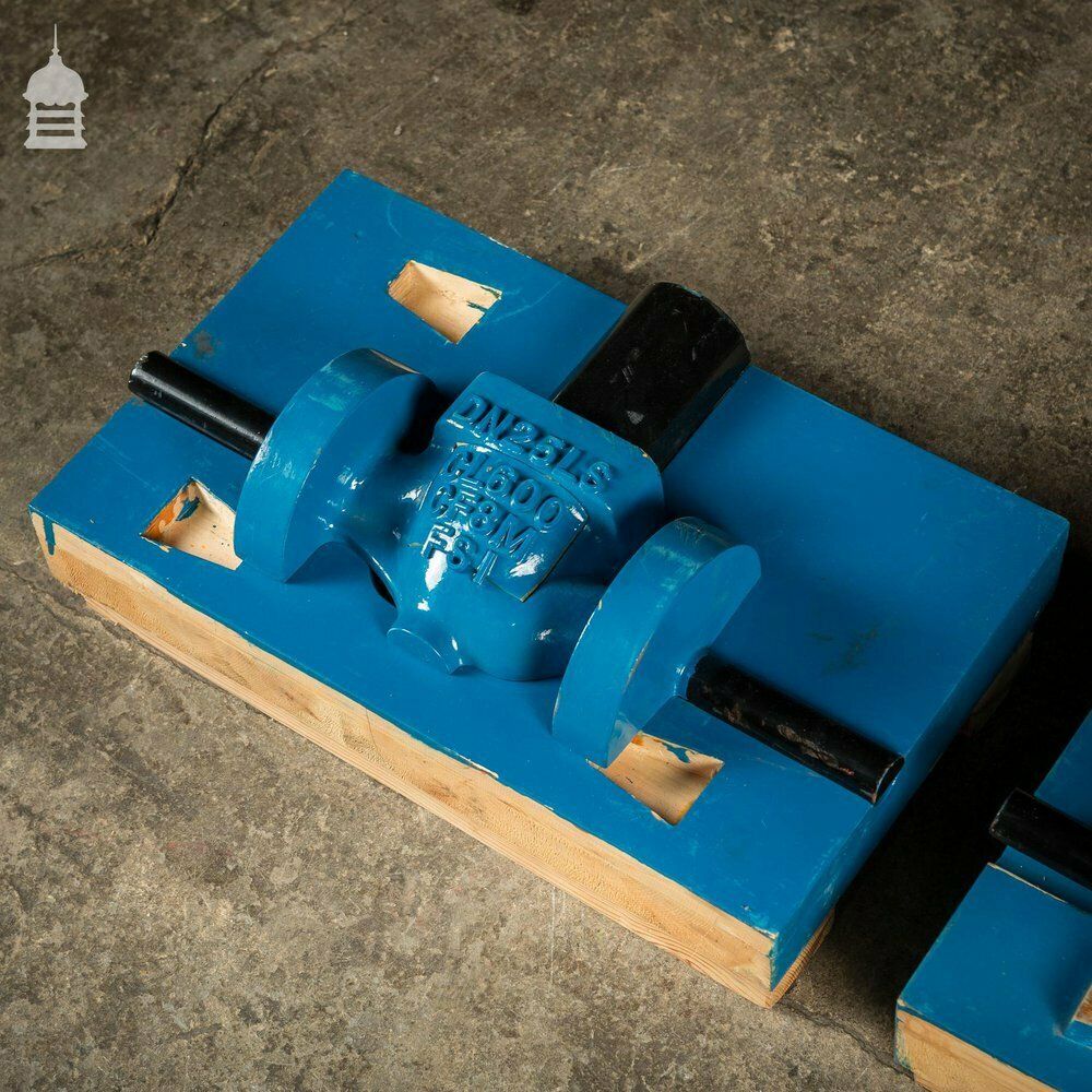 photo for sale Batch Of 4 Blue Industrial Factory Foundry Moulds