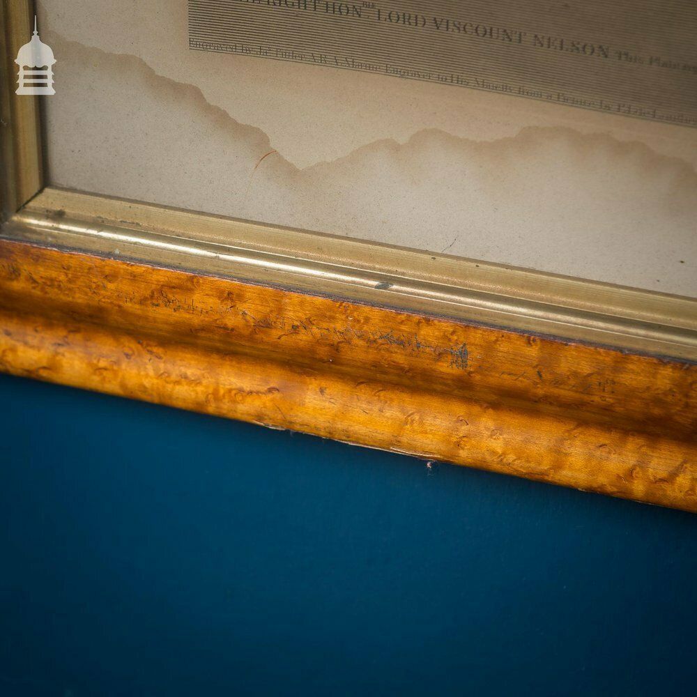 photo buy Georgian Engraving Dated 1803 By James Fittler Depicting The 1798 Battle Of The Nile In Painted Birdseye Maple Effect Frame