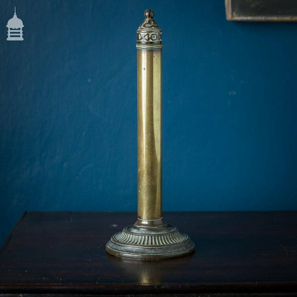 Victorian Privacy Shield Fan In A Decorative Brass Stand photo vintage