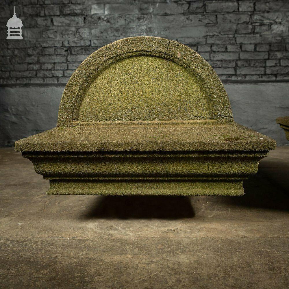 Pair Of Reclaimed Composition Pier Caps With Lichen photo 720.0