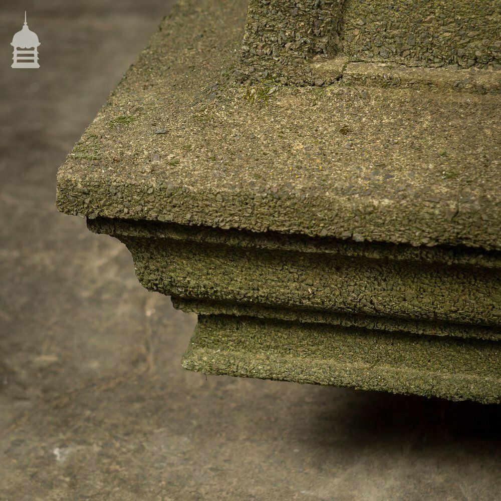 photo for sale Pair Of Reclaimed Composition Pier Caps With Lichen