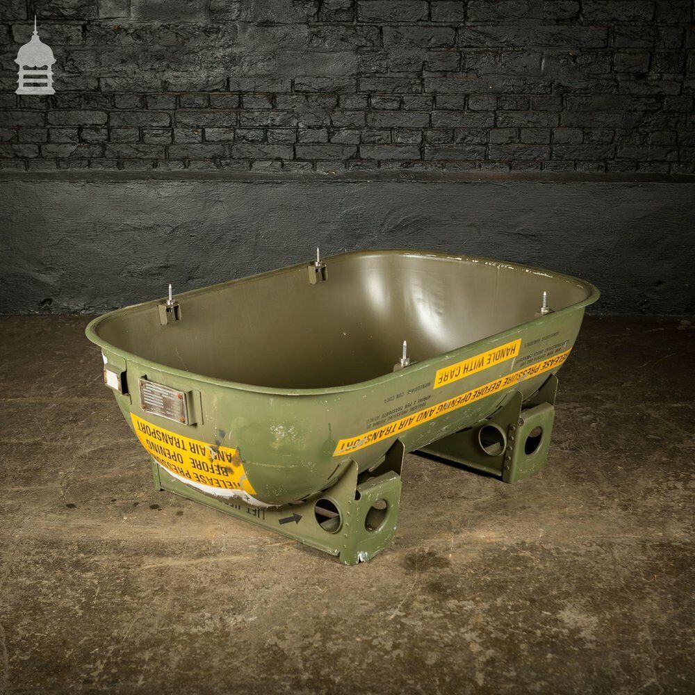 photo furniture Industrial Aluminium Ex Raf Shipping Capsule Military Storage Crate Trough