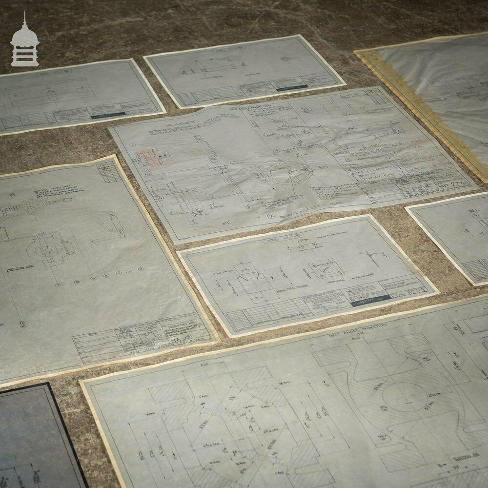 Art Huge Quantity Of 10,000+ Industrial Technical Drawings On Drafting Film And Drafting Vellum photo