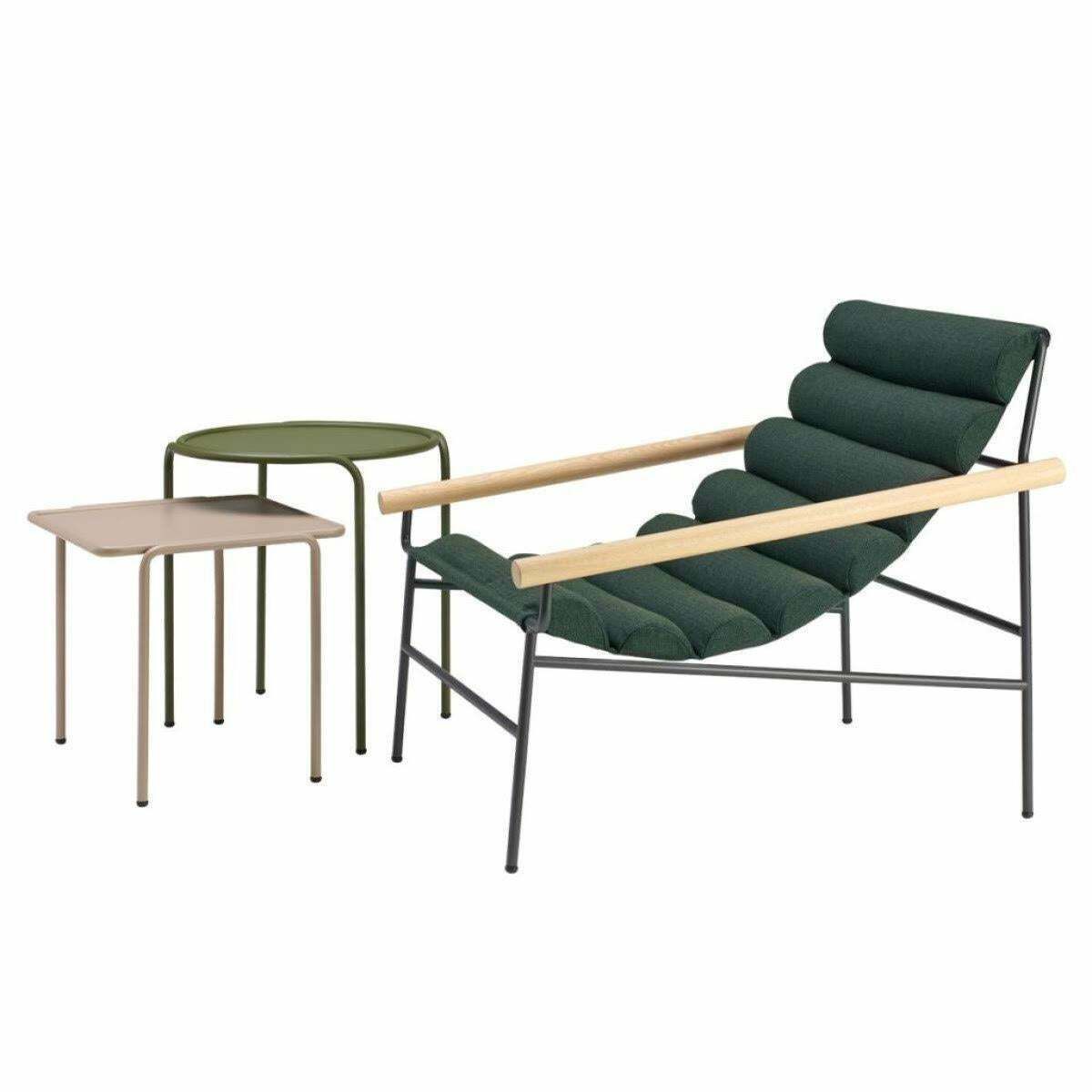 Wave Shaped 21st Century Dark Green Fabric Armchair Indoor Outdoor photo for sale