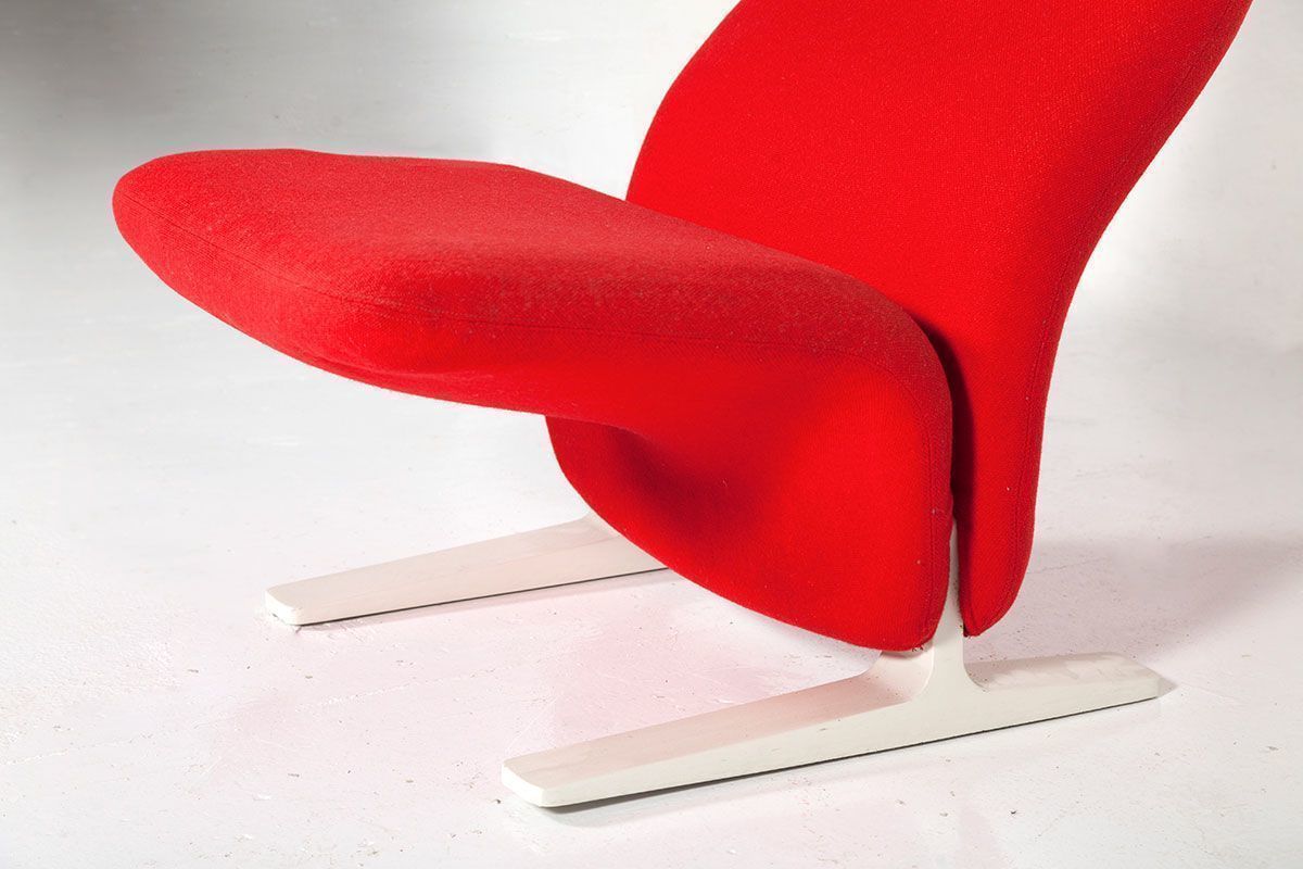 Red Concorde Lounge Chair By Pierre Paulin For Artifort, 1960s photo Furniture