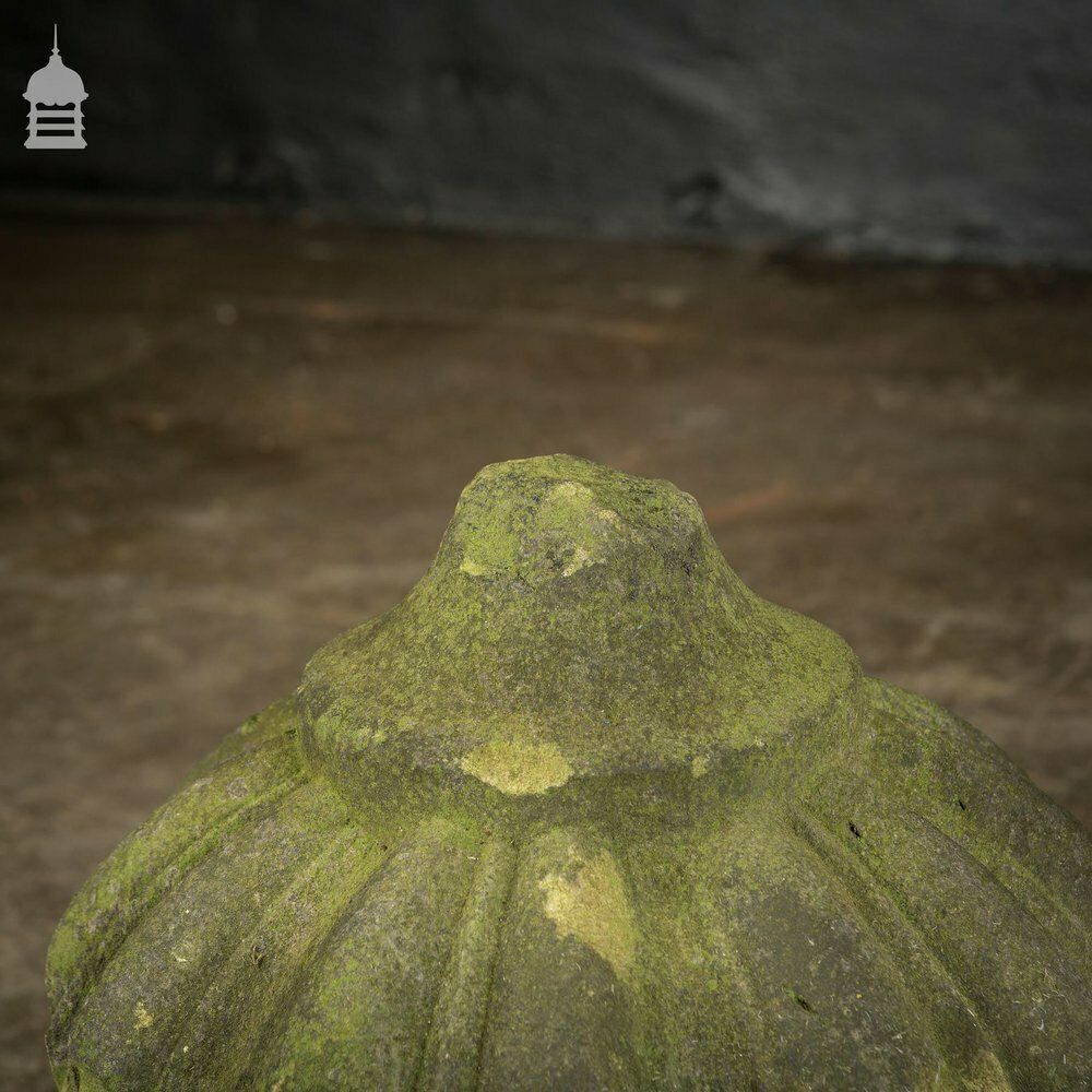 Pair Of Carved Georgian Sandstone Pier Cap Finials photo vintage