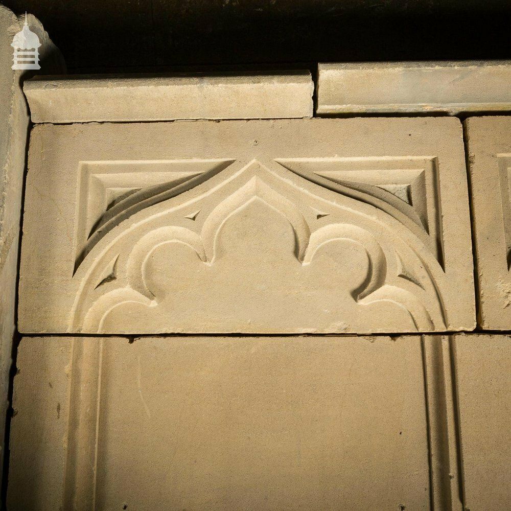 19th C Ecclesiastical Gothic Carved Bath Stone Church Wall photo buy