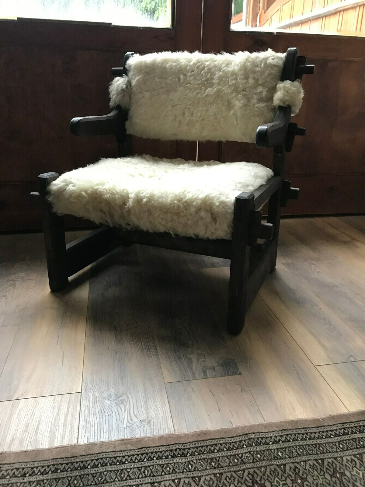 Mid Century Armchairs In Lambs Wool, Set Of 2 By Szedleczky photo for sale