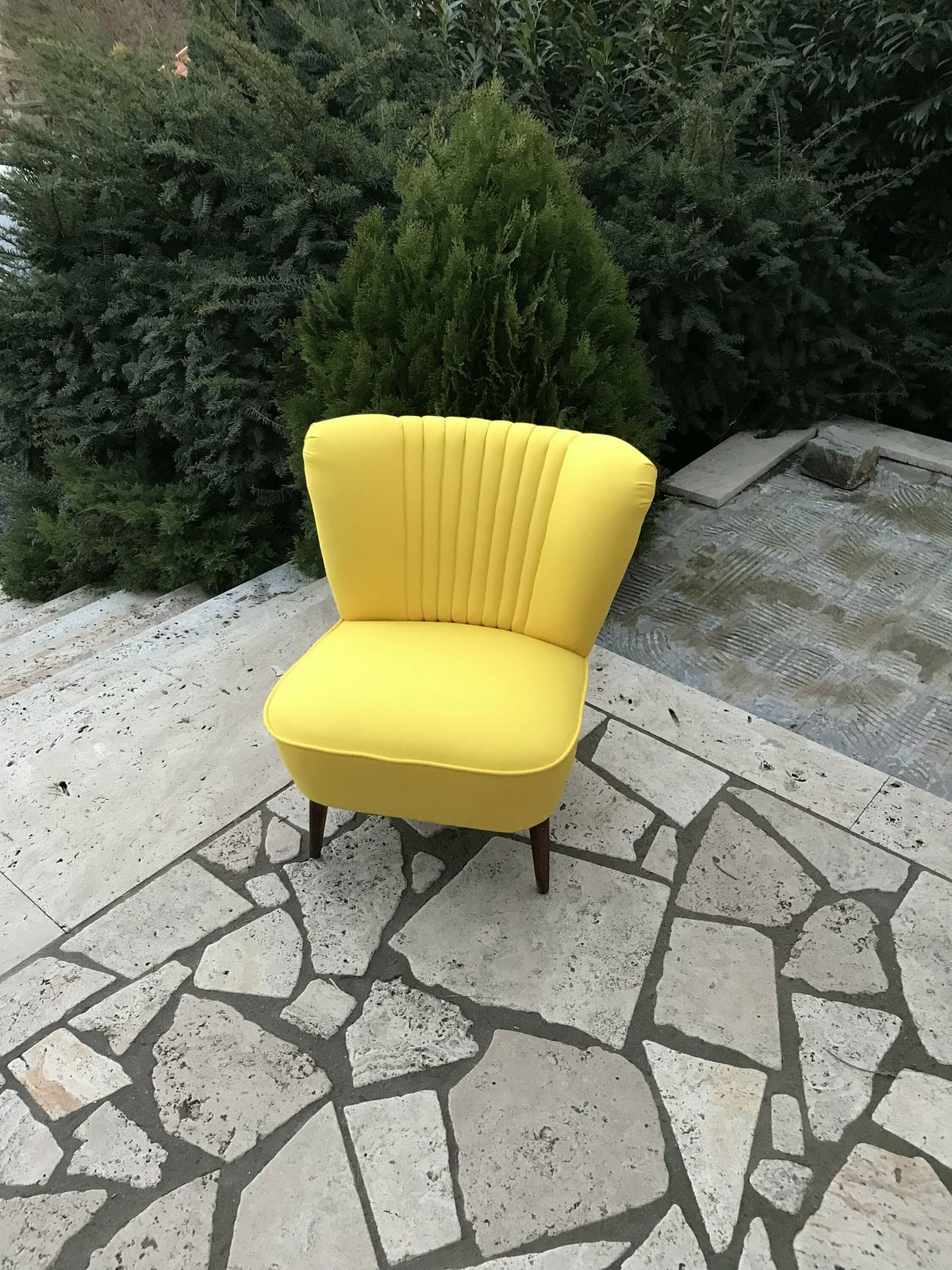 Yellow Cocktail Chair, 1960s, Vintage photo for sale