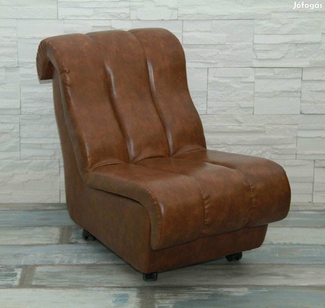 Mid Century Brown Leatherette Lounge Chair, 1960s