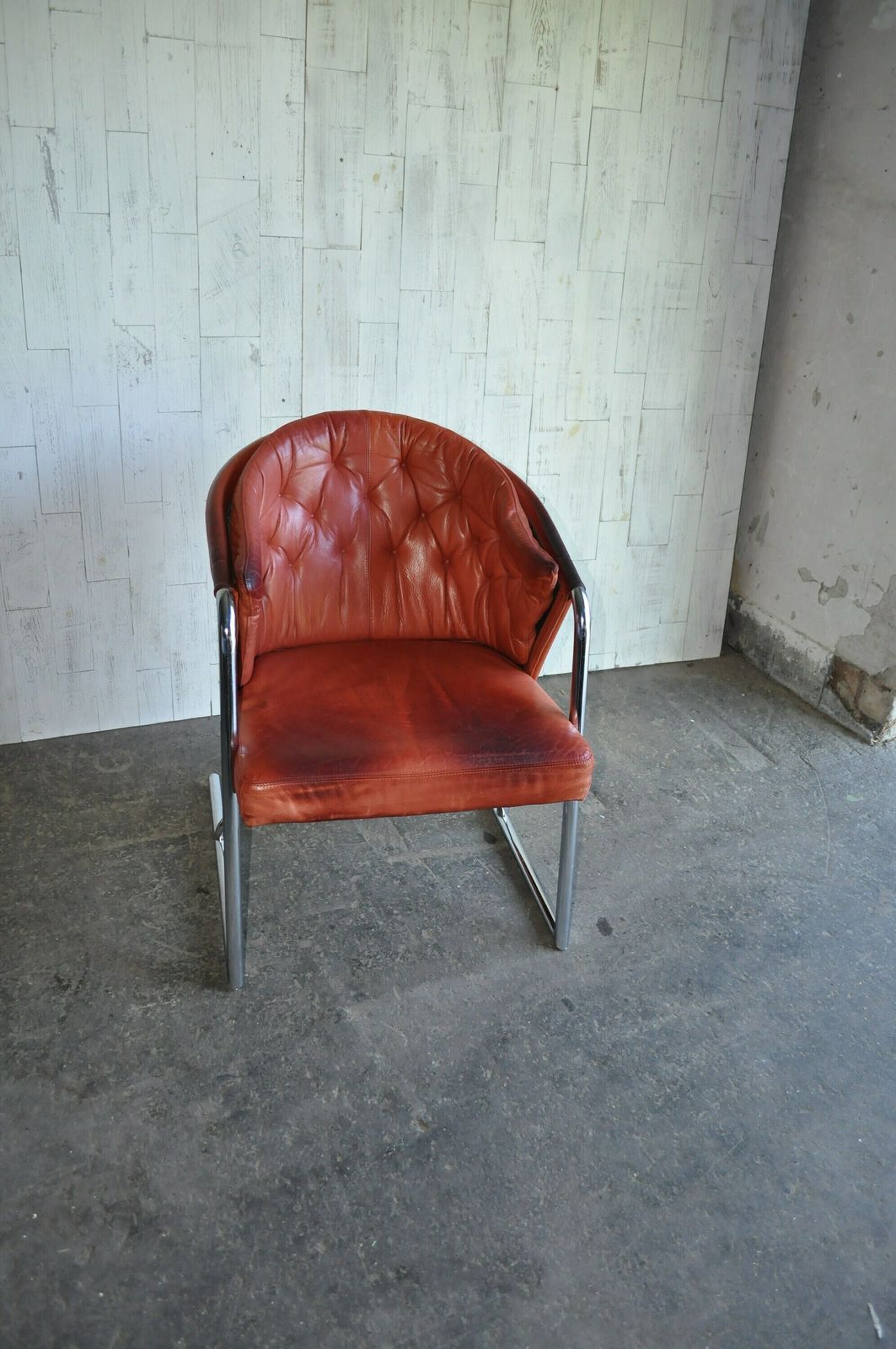Mid Century Modern Tufted Leather Armchair, 1970s photo Furniture