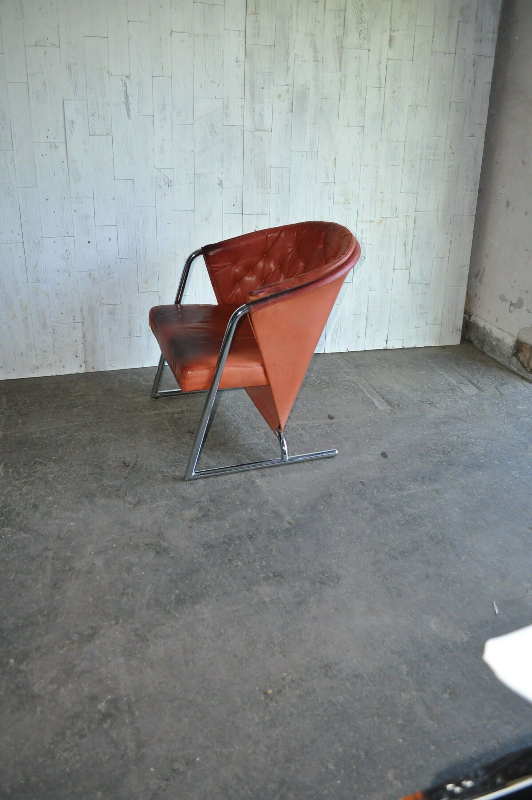 Mid Century Modern Tufted Leather Armchair, 1970s photo buy