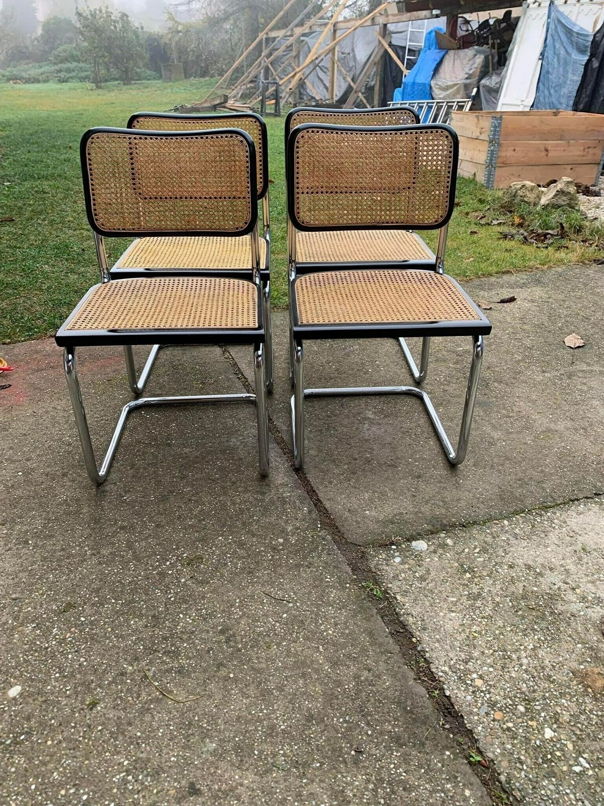 Mid Century Modern Italian Marcel Breuer B32 Cesca Chair, 70s Set Of 4