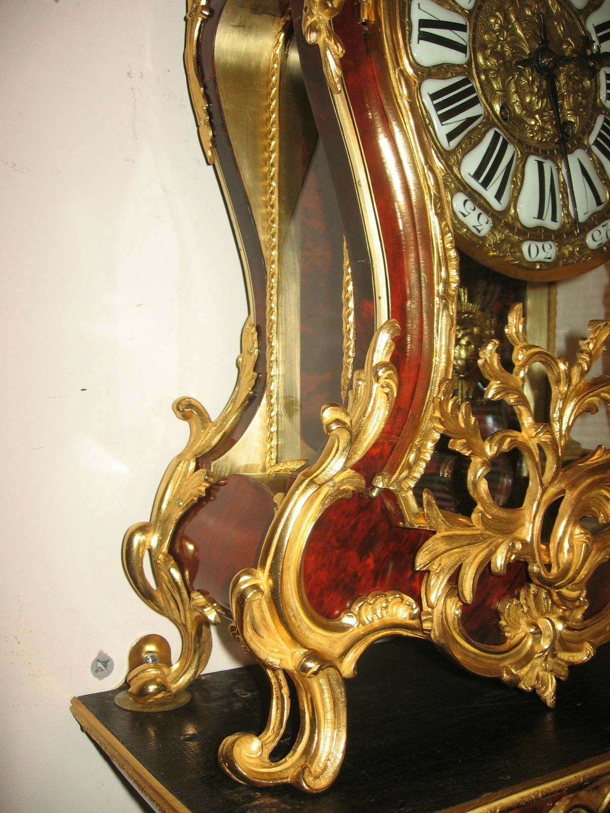 Antique French Ormolu And Faux Tortoiseshell Clock And Bracket photo vinterior